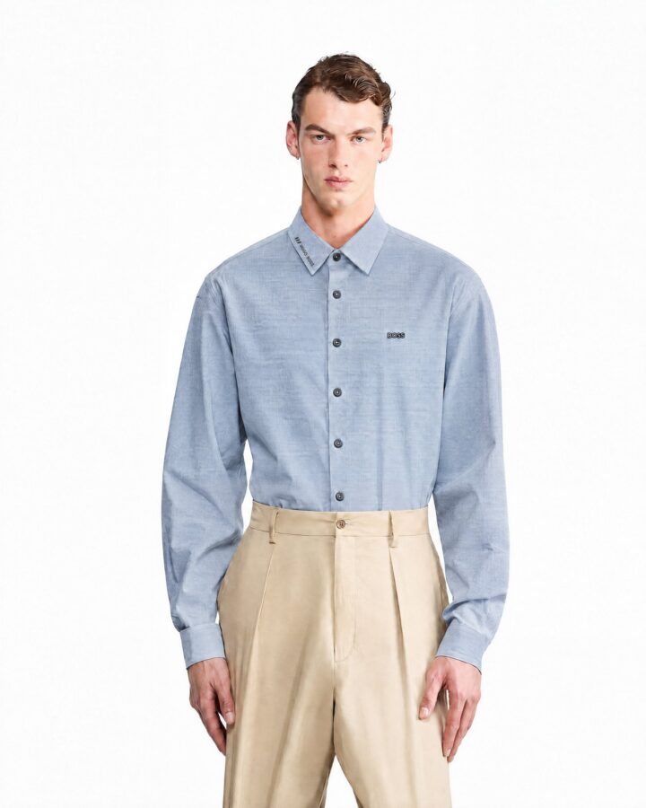 Blue-grey Button-front Shirt