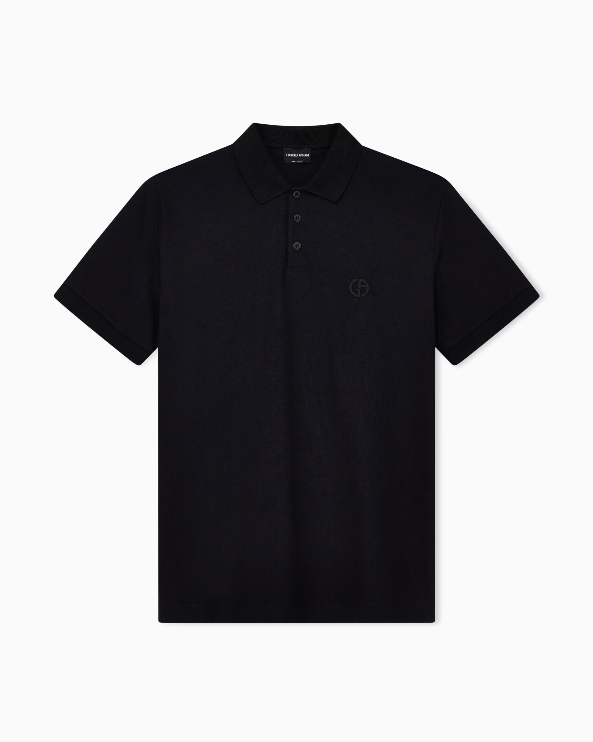 Armani Black Knitted Polo