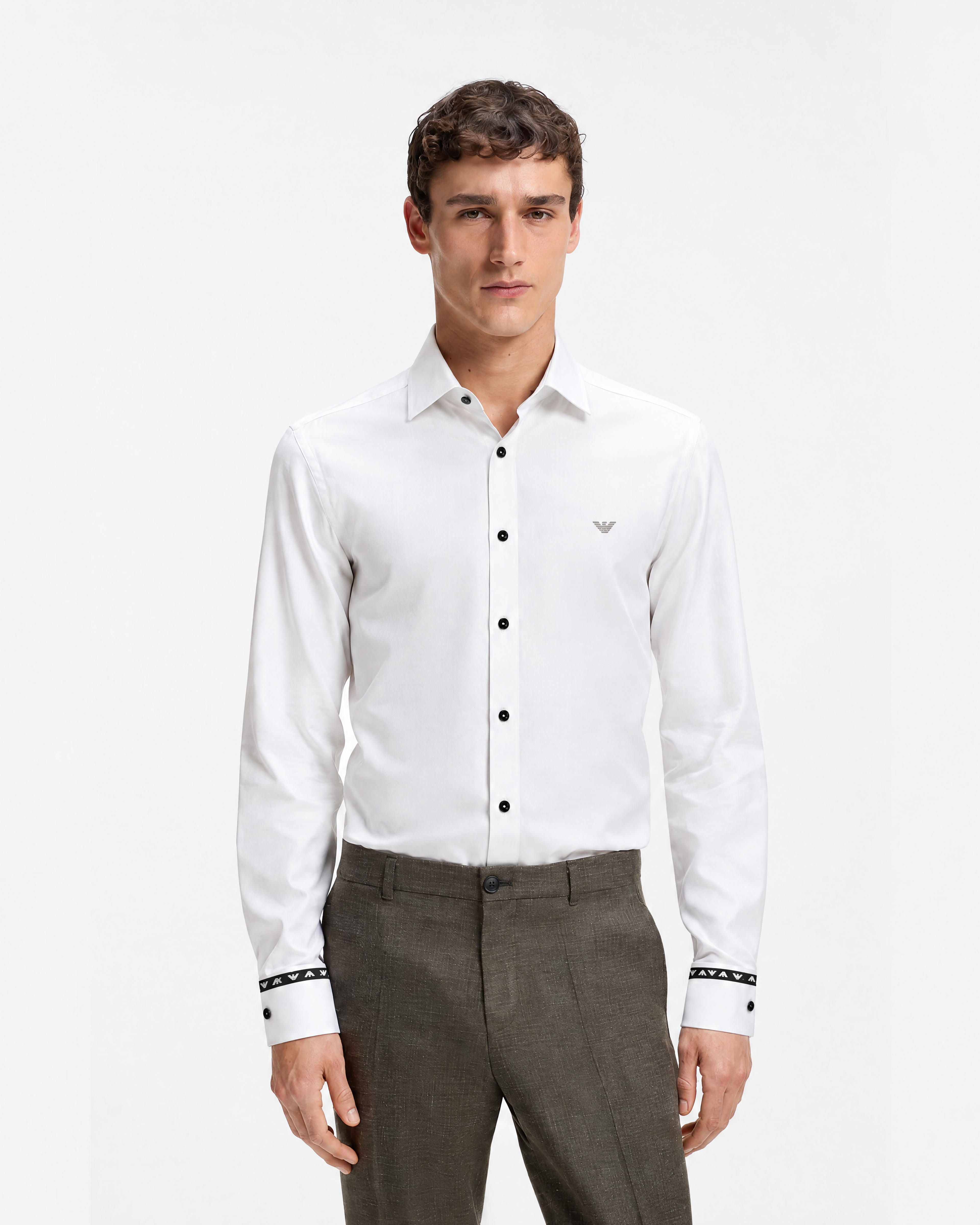 Armani White Long Sleeve Shirt