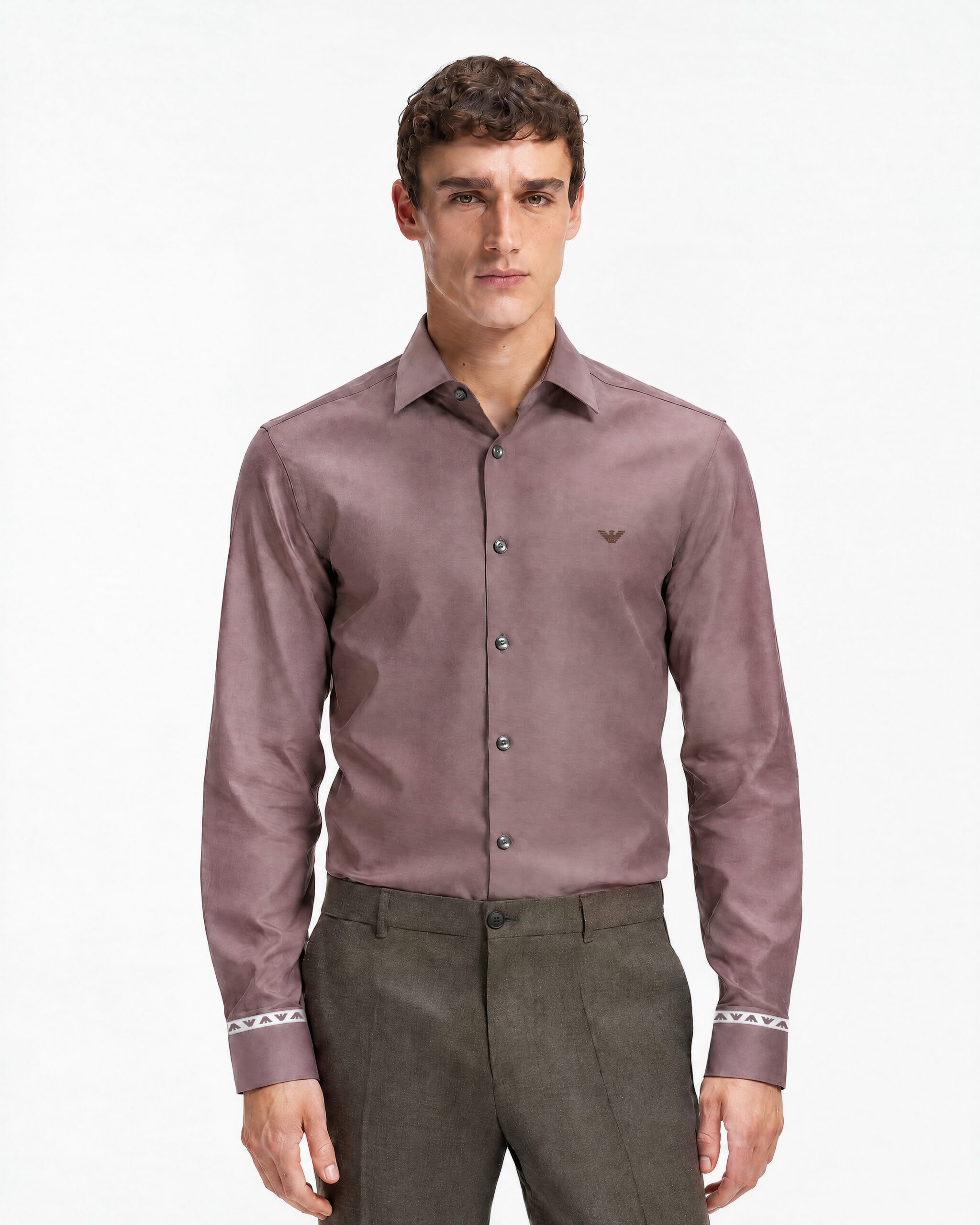 Armani Muted Gray Long Sleeve Shirt