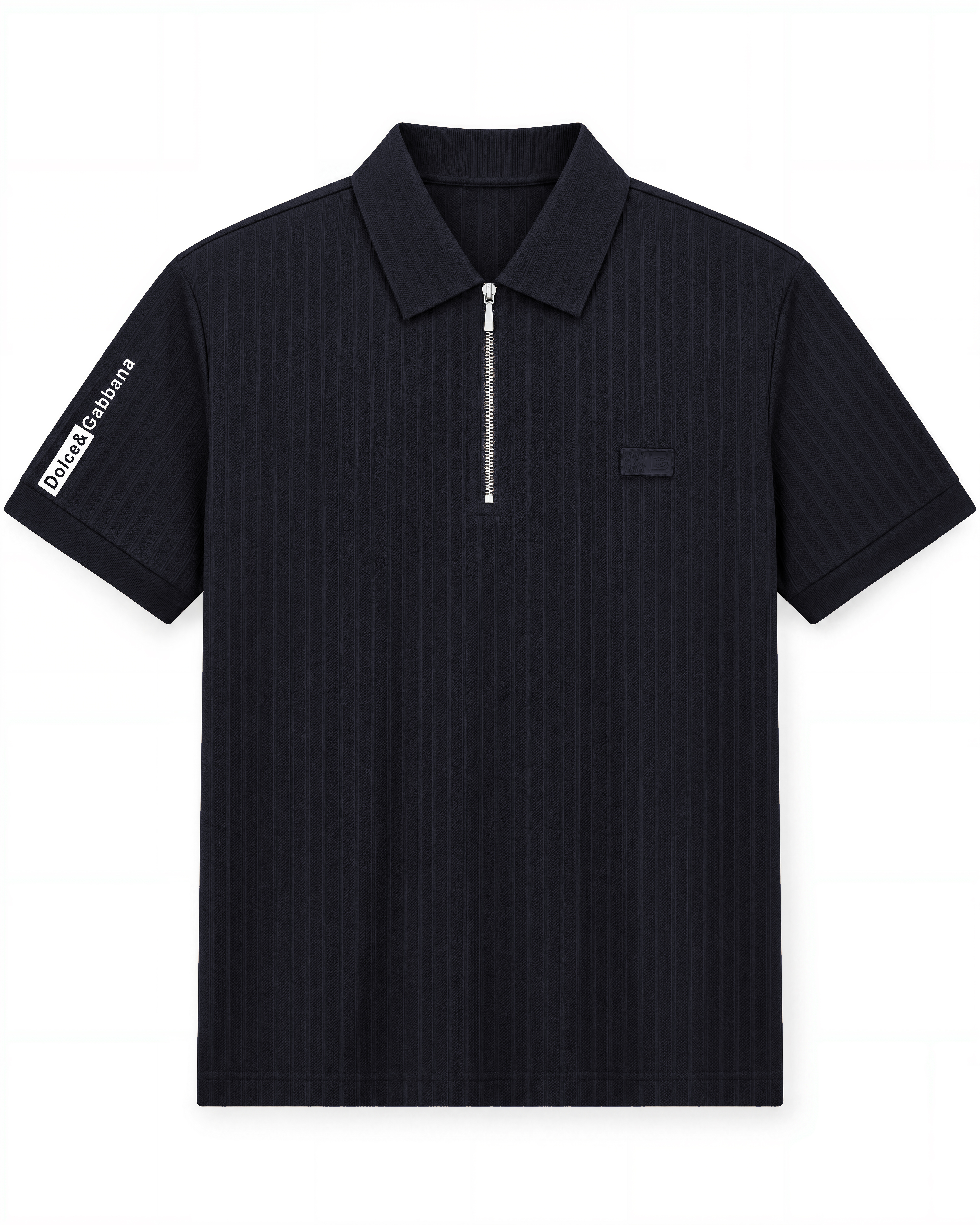 Dolce_Gabbana Navy Polo with Contrast Collar — alternate view