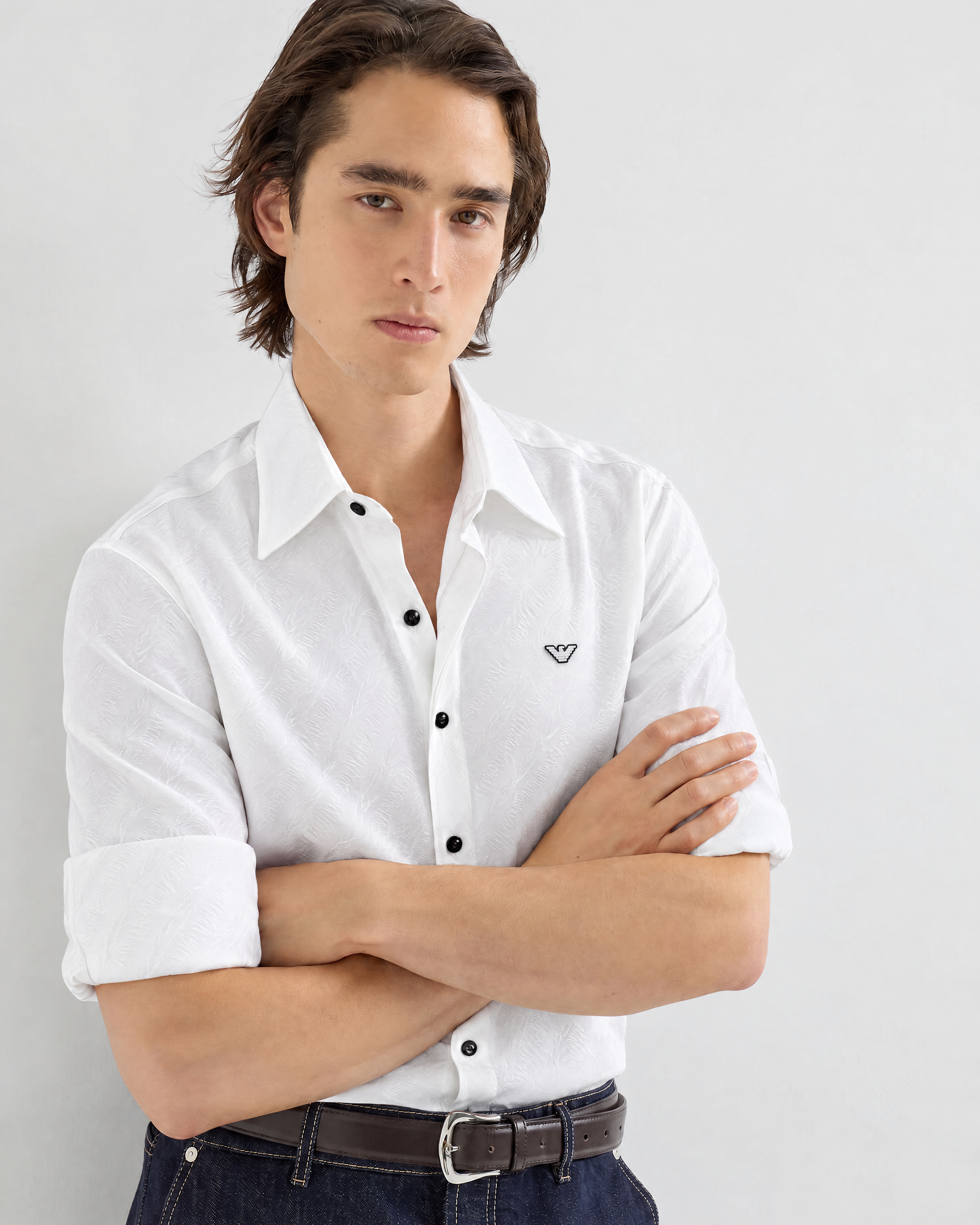 Armani White Long Sleeve Shirt