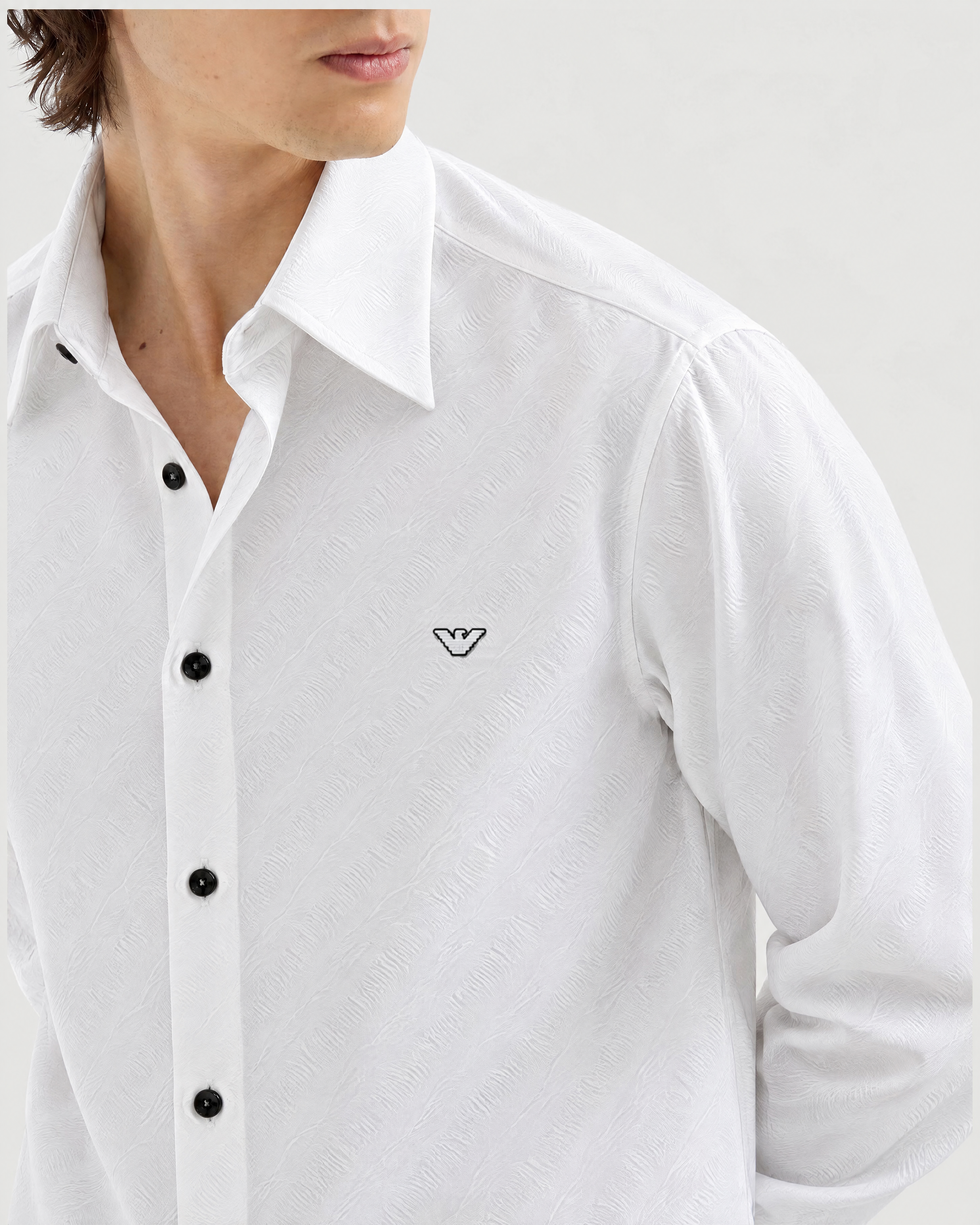 Armani White Long Sleeve Shirt — alternate view