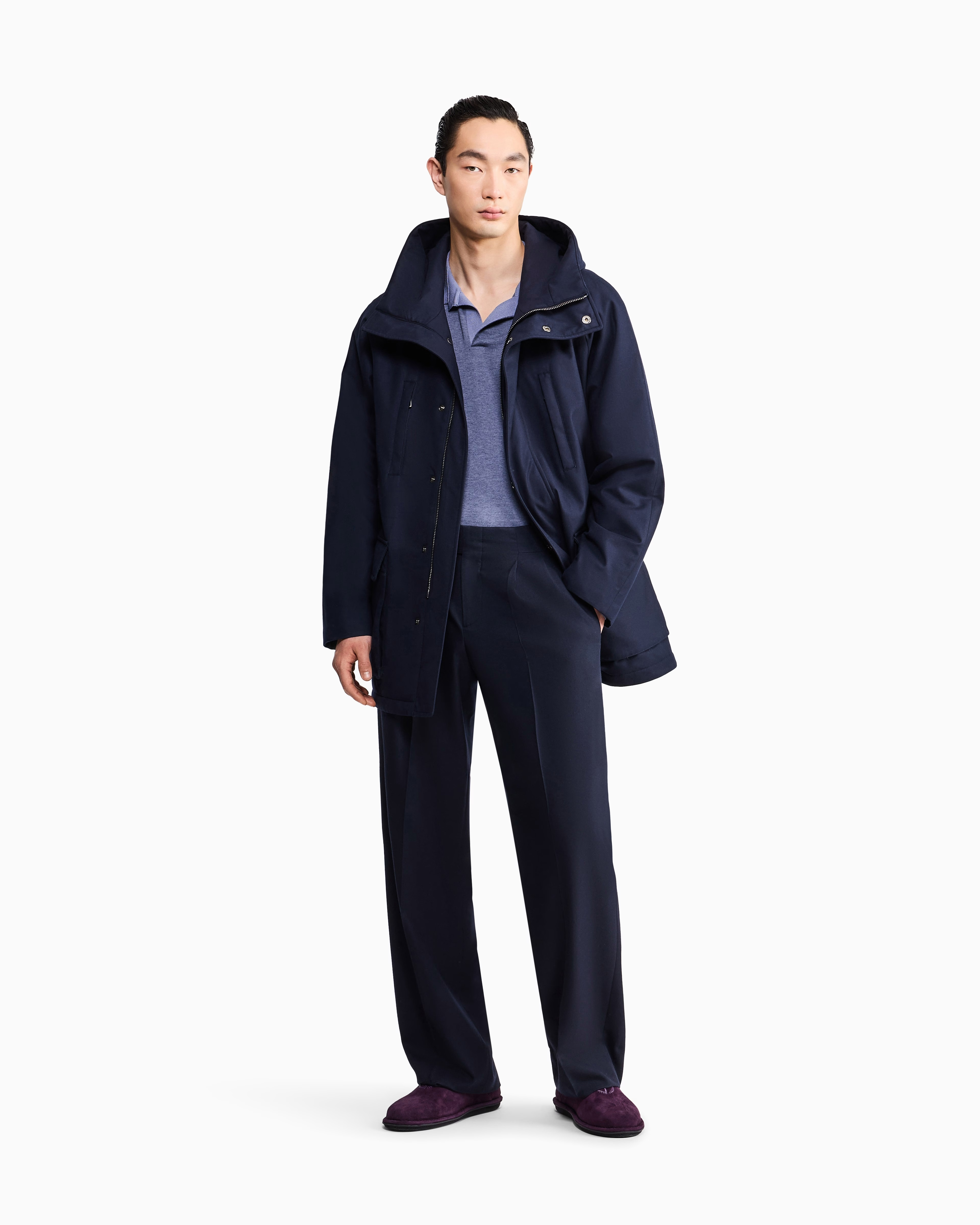 Giorgio Armani Long-Sleeve Knitted Polo — alternate view