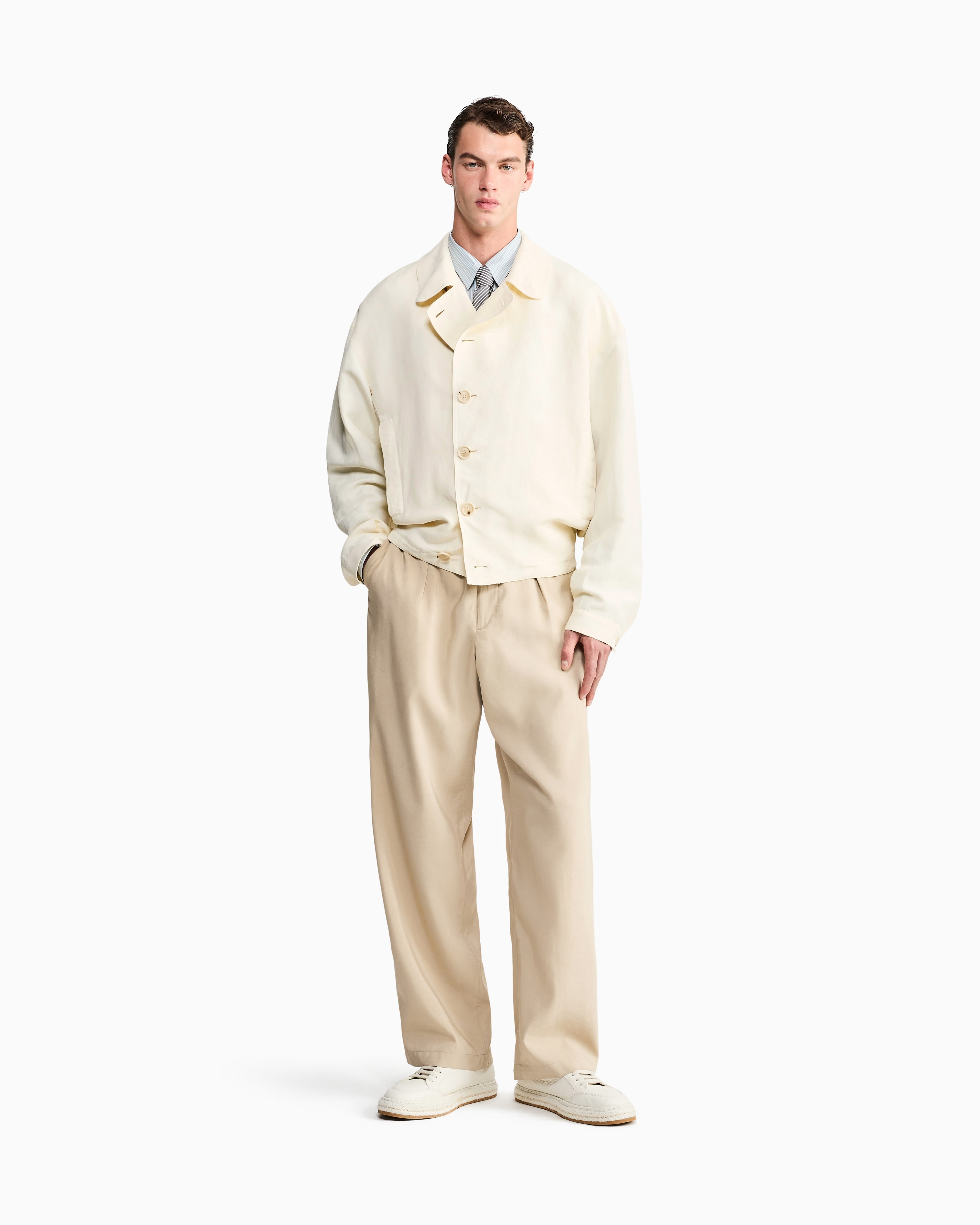 Giorgio Armani Striped Long-Sleeve Shirt — alternate view