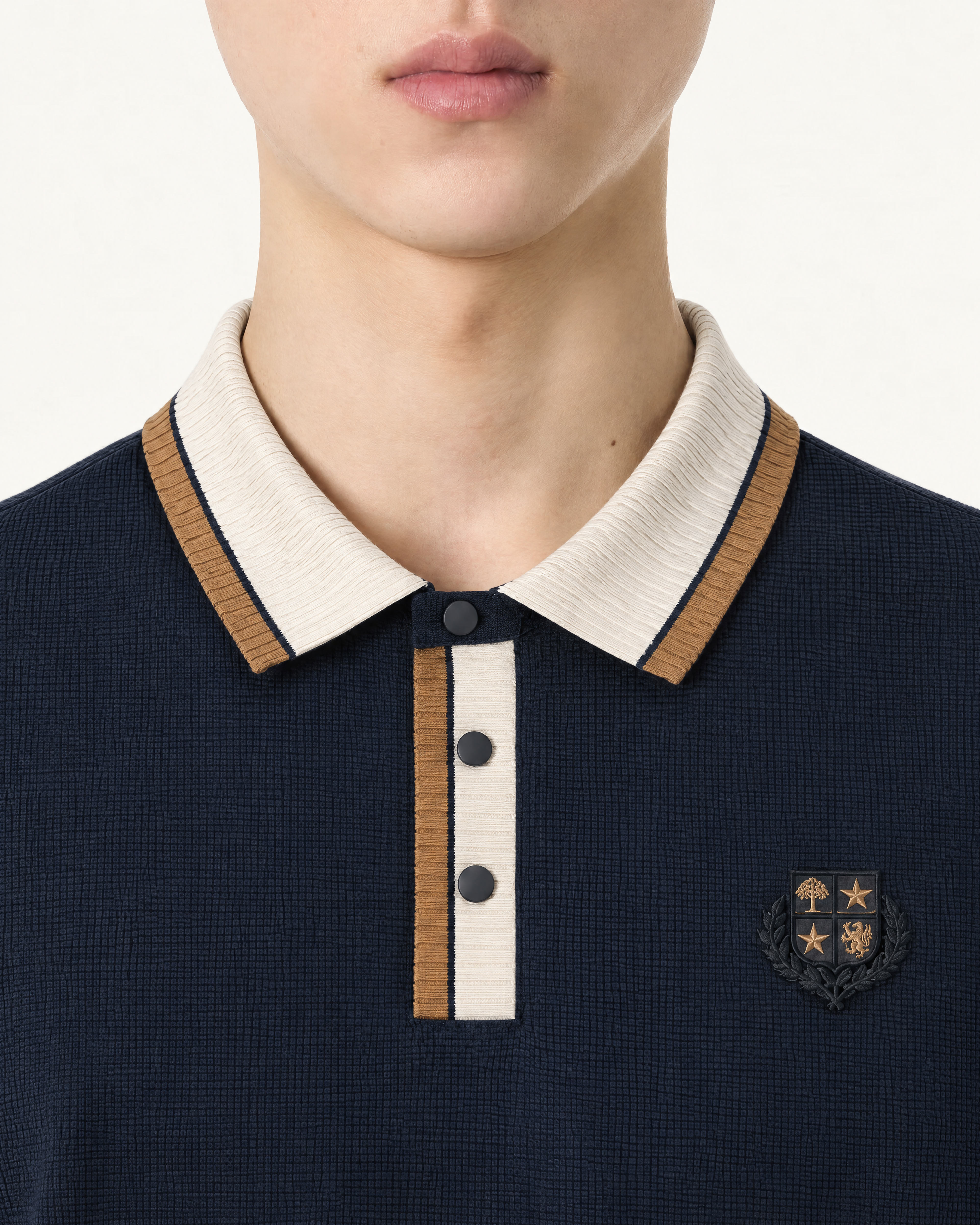 Loro Piana Navy Polo with Contrast Collar — alternate view