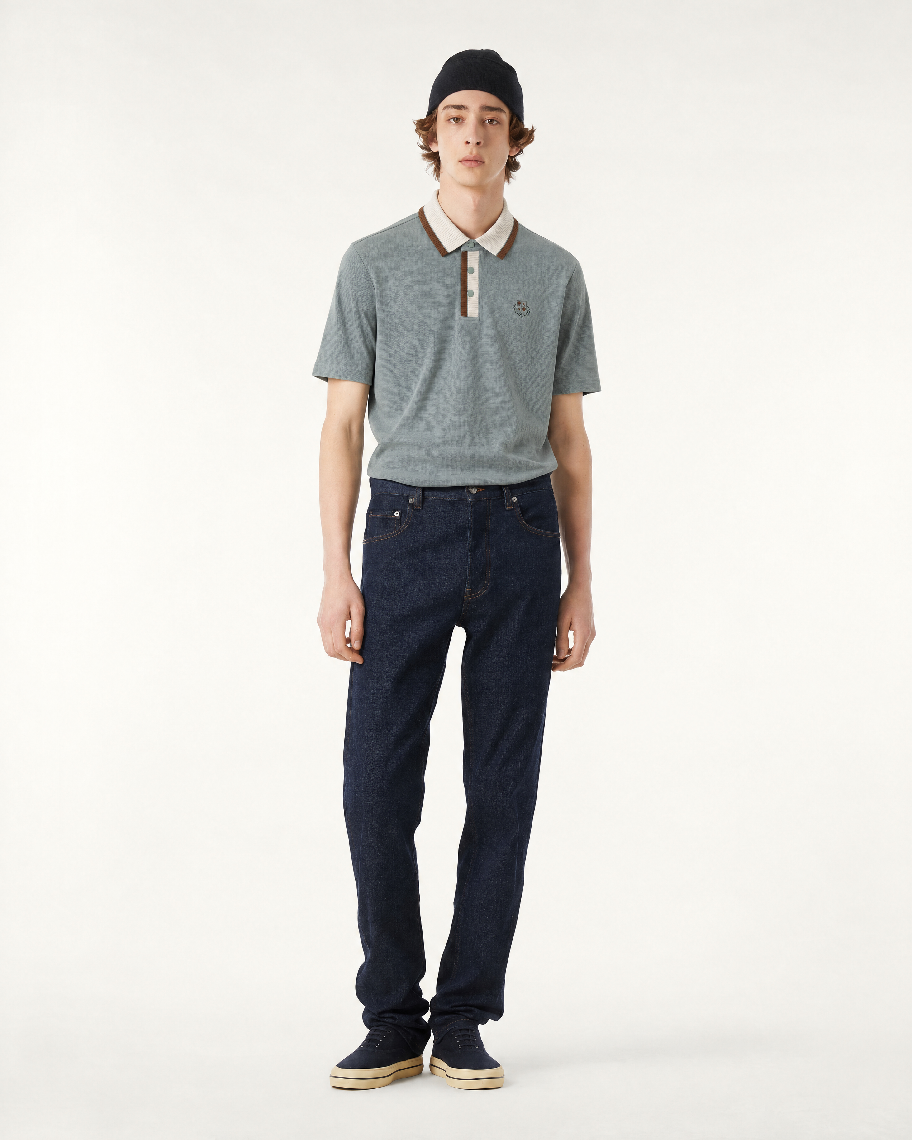 Loro Piana Light Green Polo with Contrast Collar — alternate view