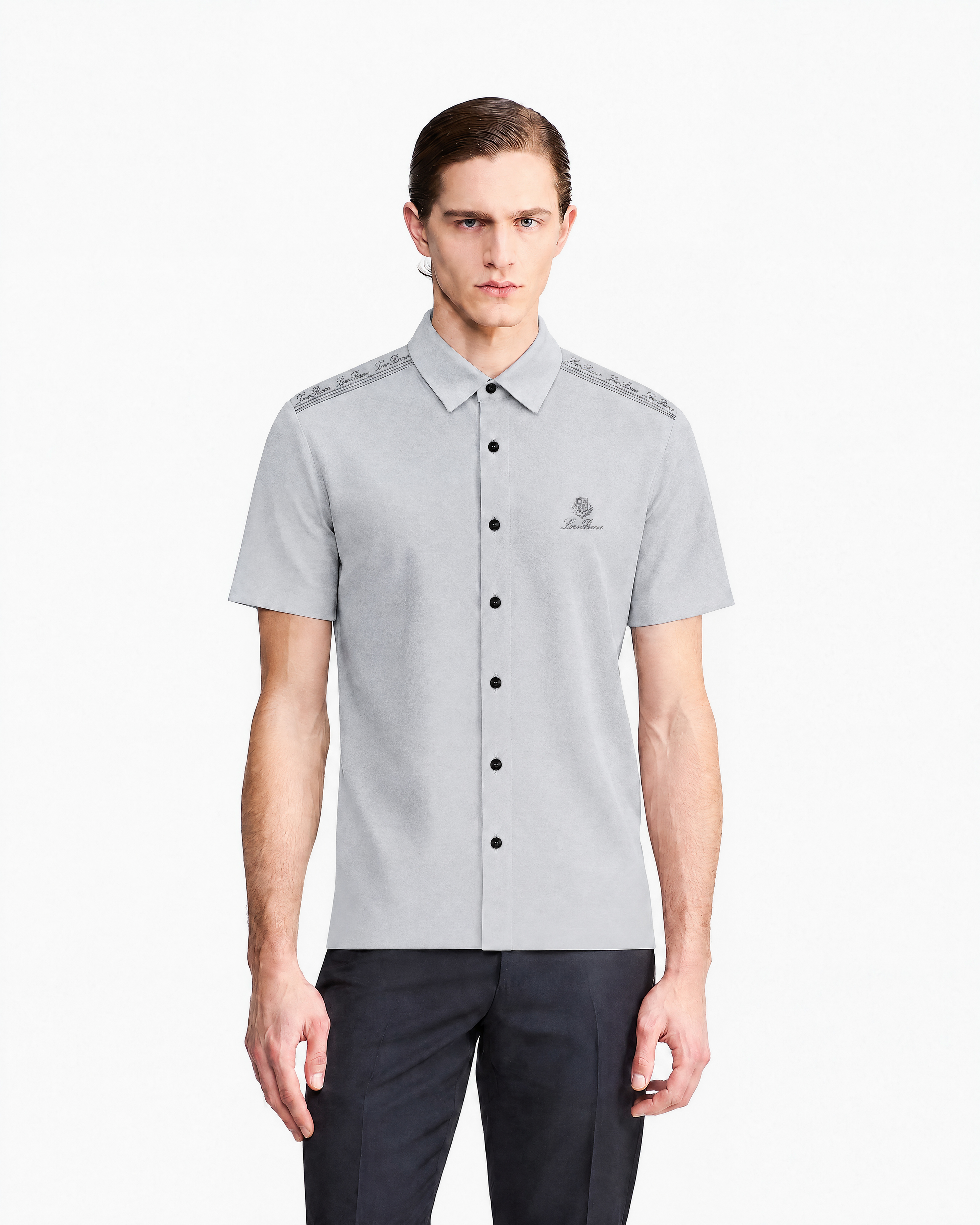 Loro Piana Gray Jacquard Shirt