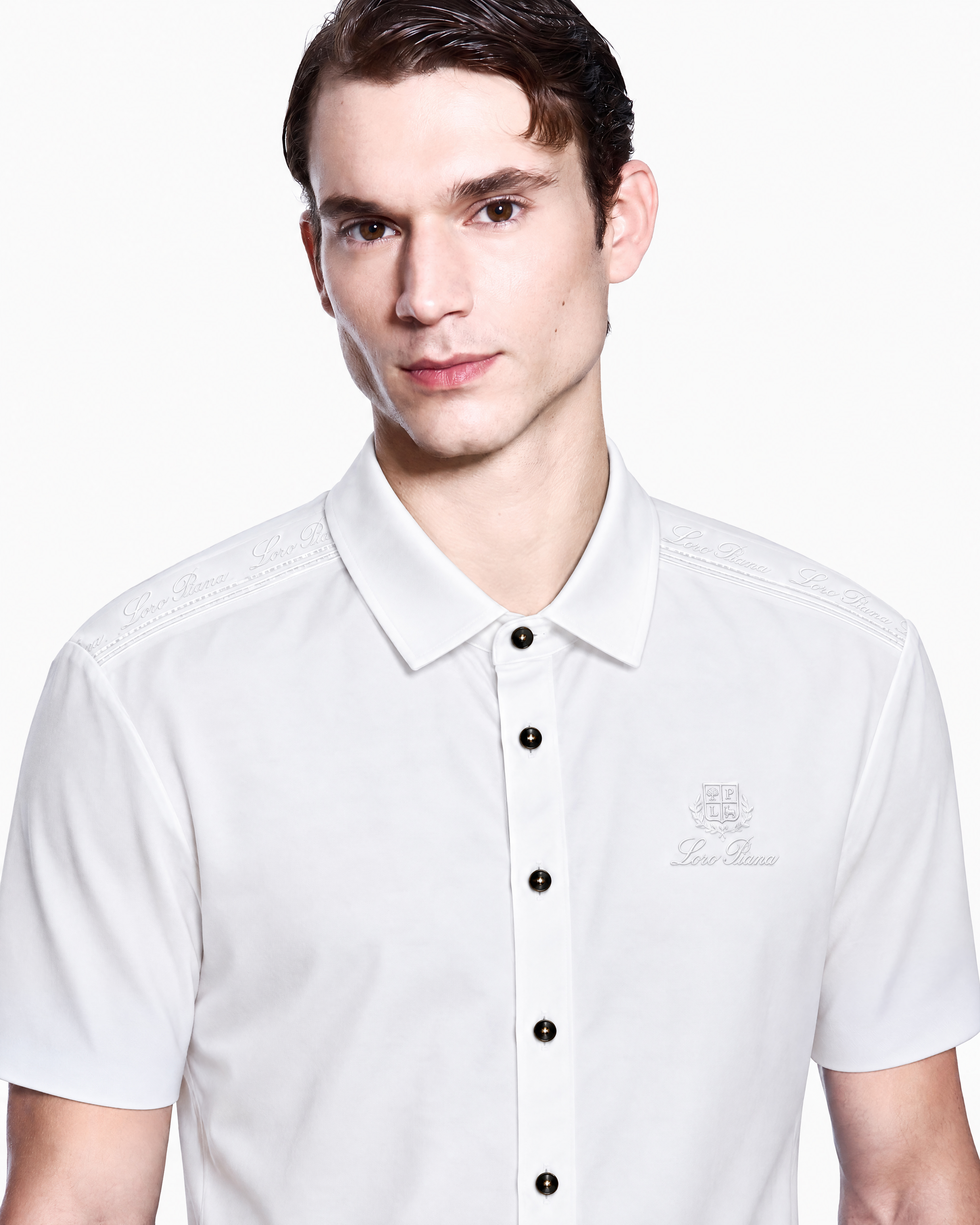 Loro Piana White Jacquard Shirt — alternate view