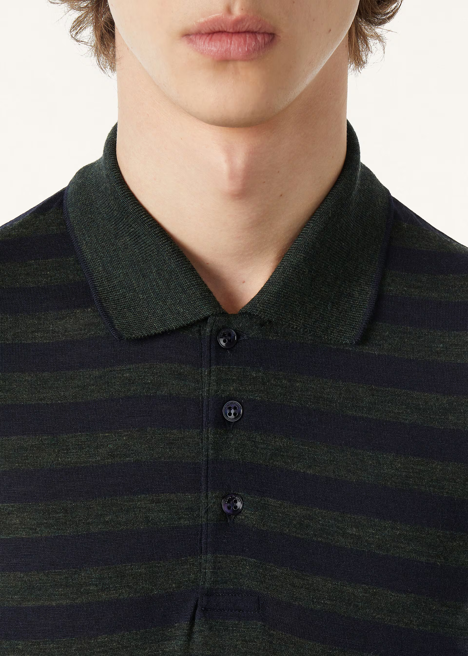 Loro Piana Striped Knitted Polo — alternate view