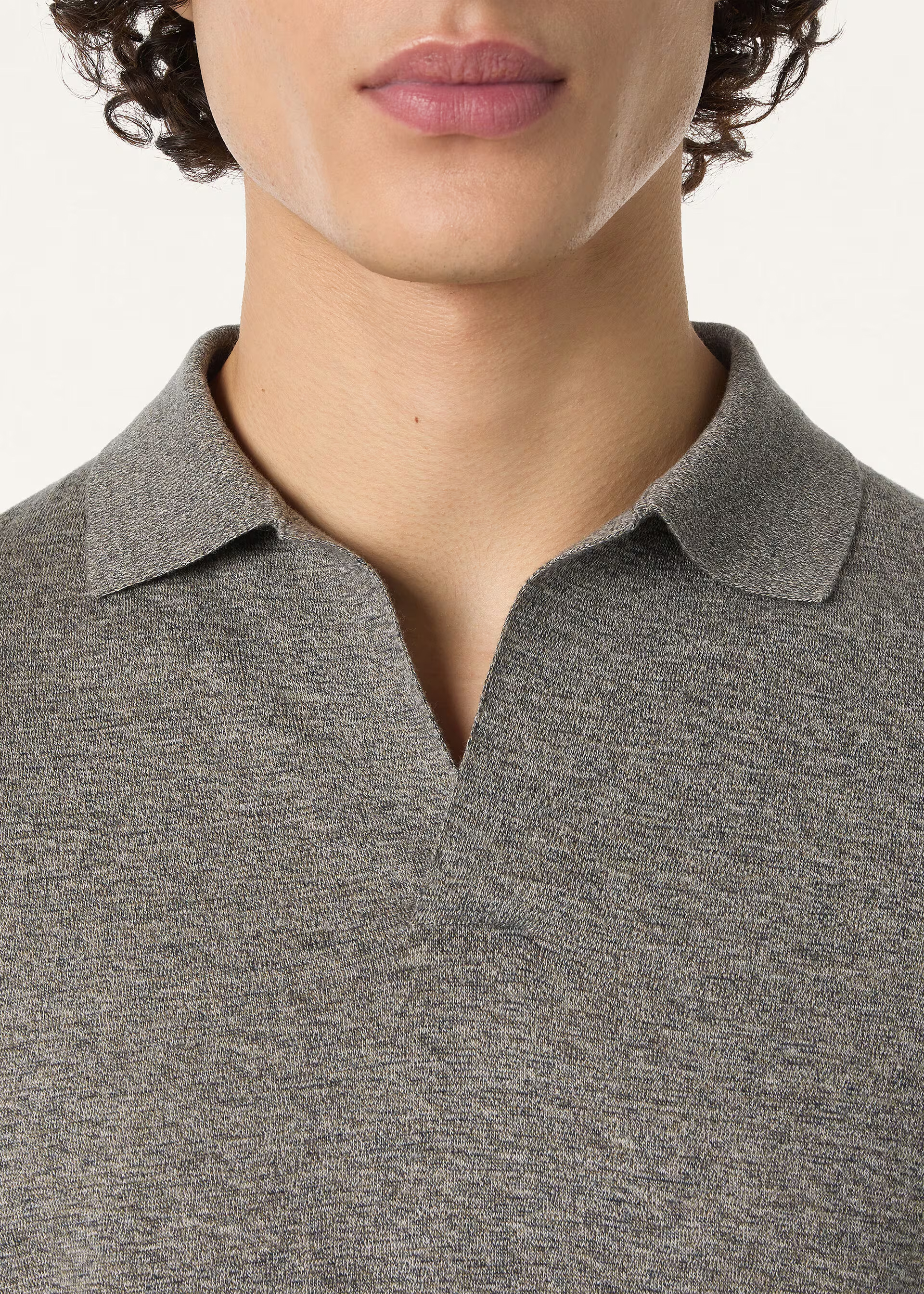 Loro Piana Grey Knitted Polo — alternate view