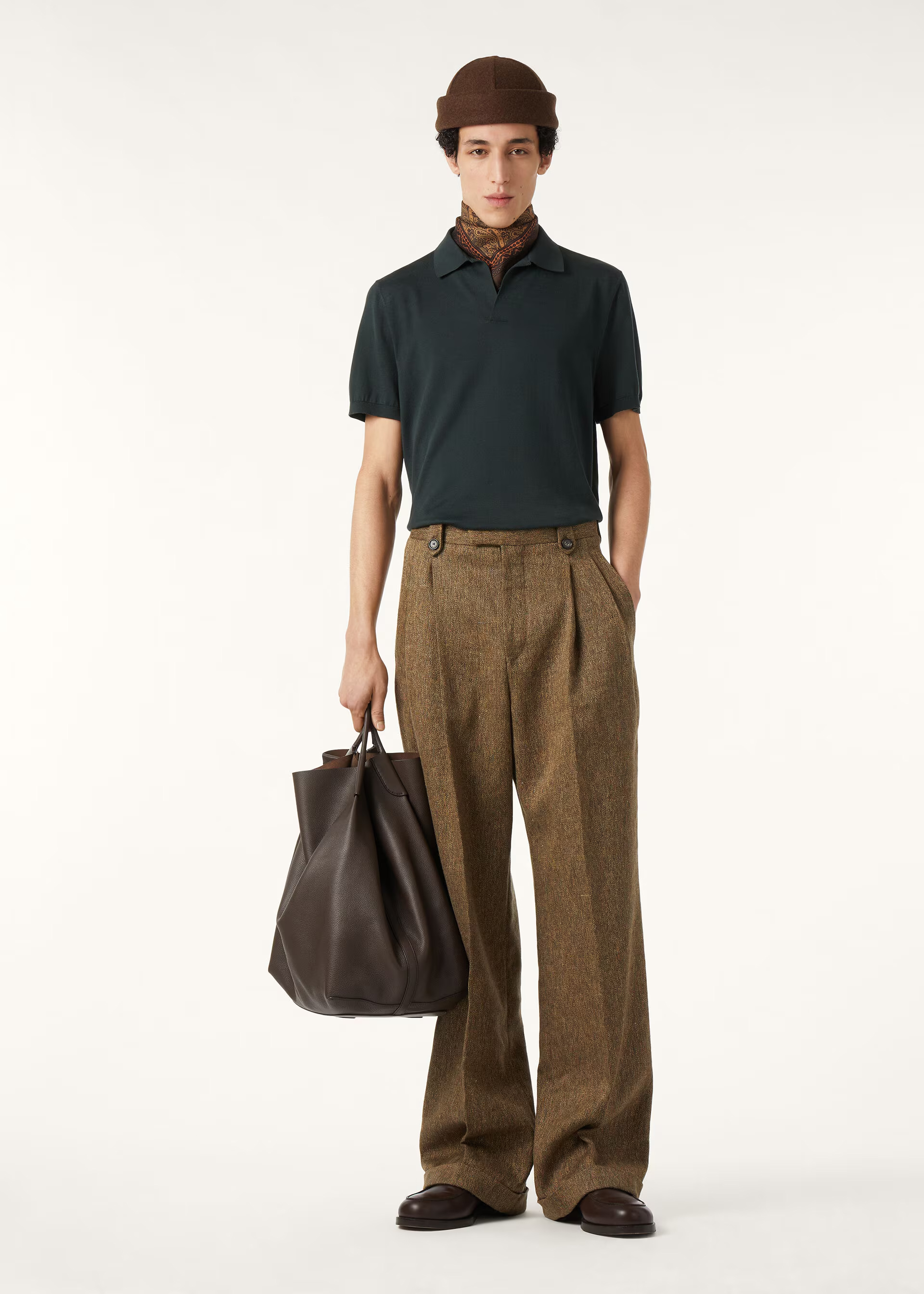 Loro Piana Navy Knitted Polo