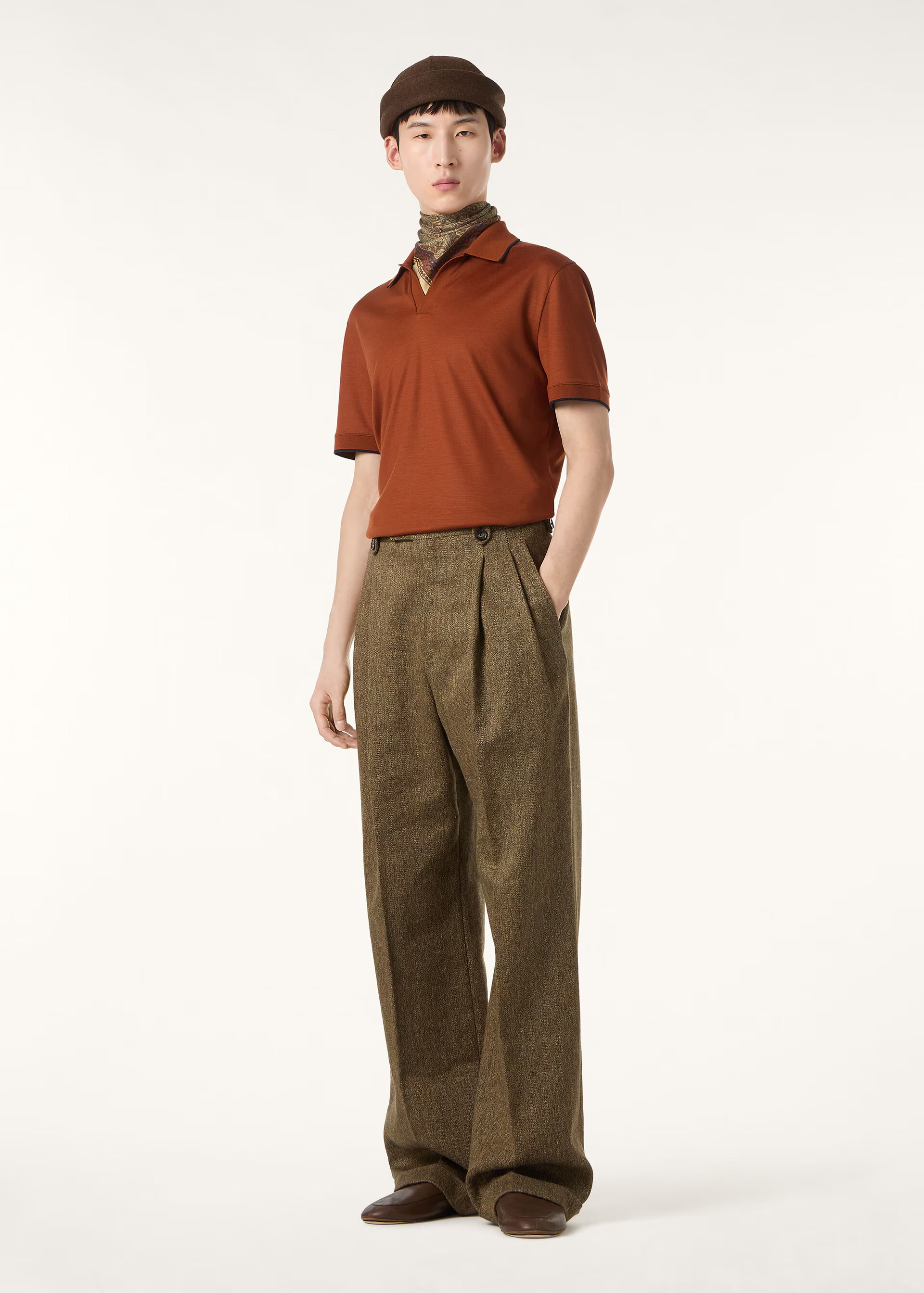 Loro Piana Orange Knitted Polo