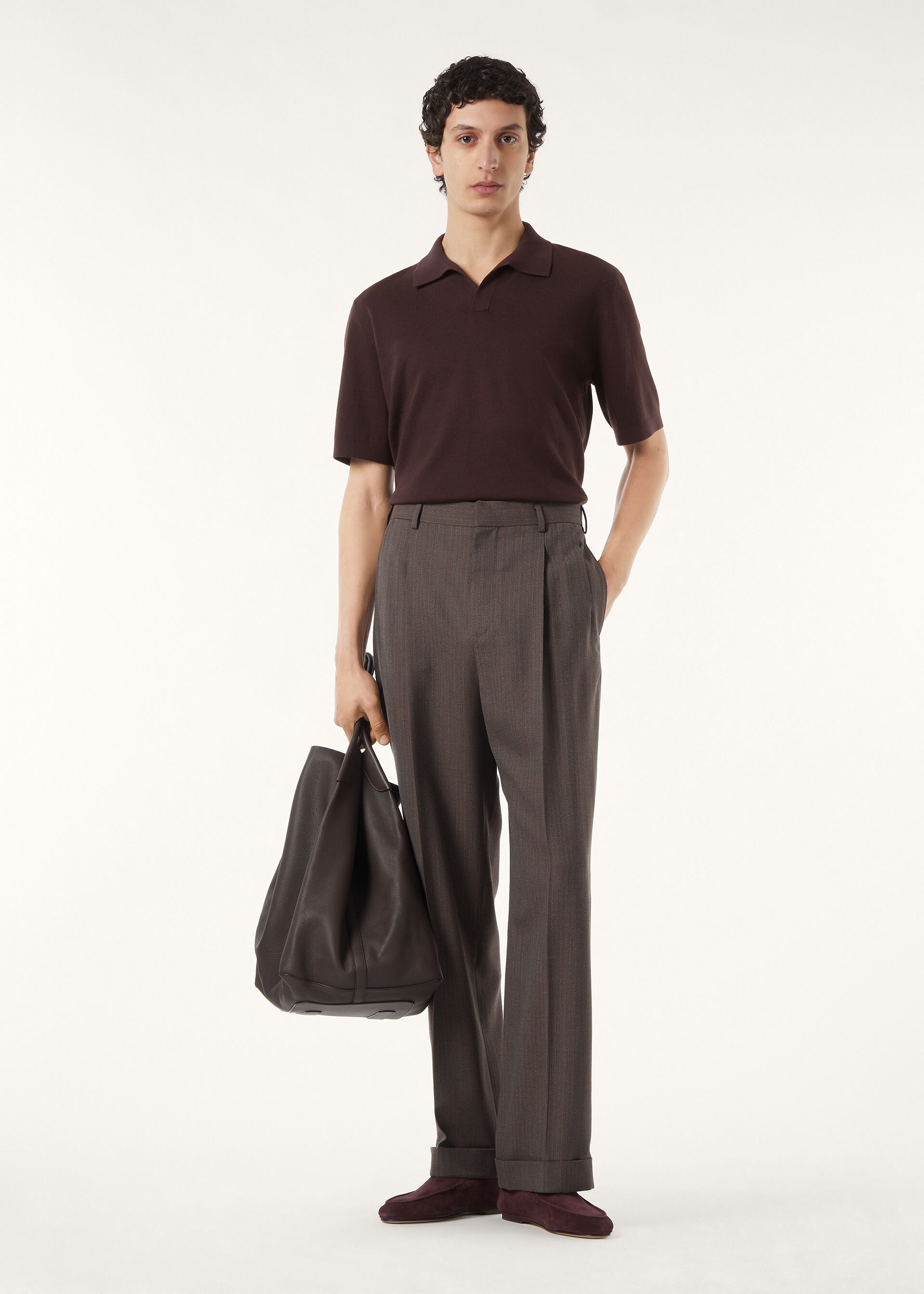 Loro Piana Coffee Brown Knitted Polo