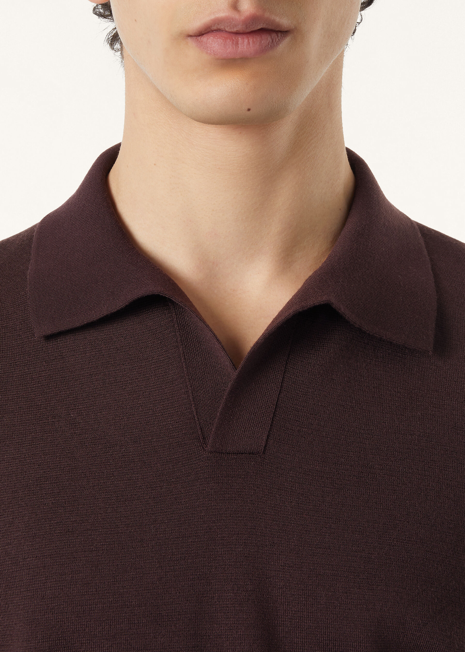 Loro Piana Coffee Brown Knitted Polo — alternate view