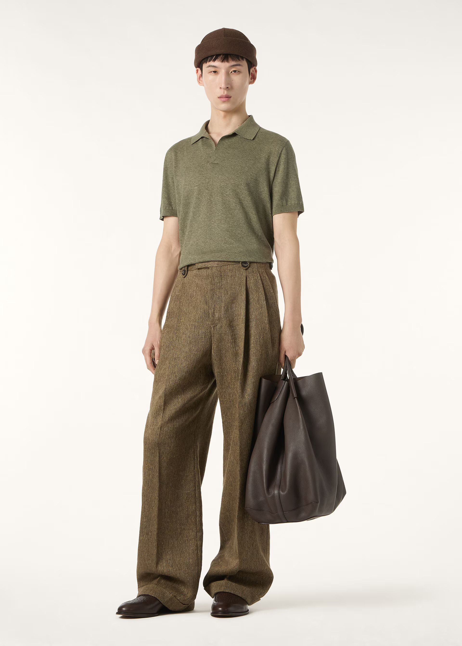 Loro Piana Olive Green Knitted Polo