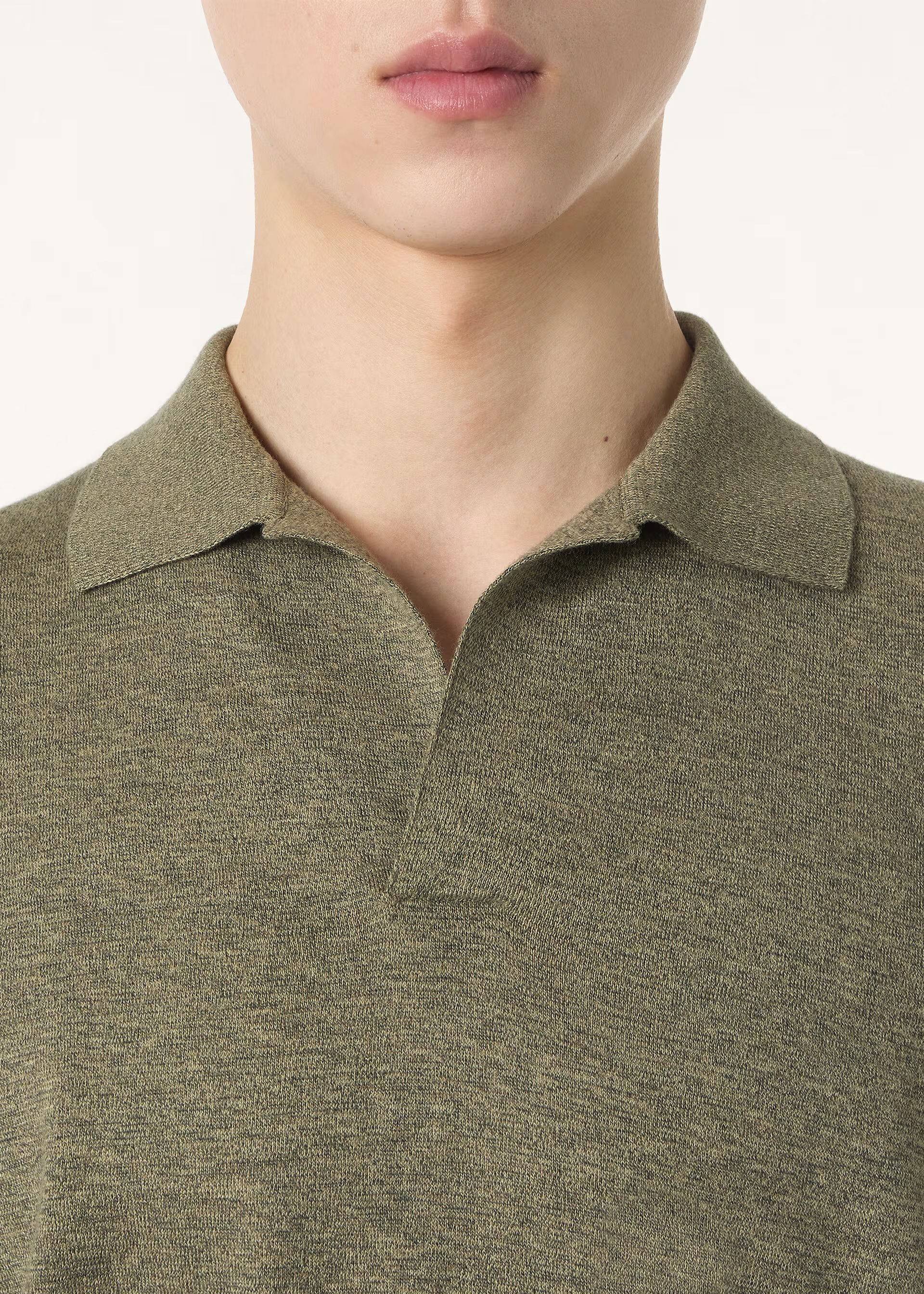Loro Piana Olive Green Knitted Polo — alternate view
