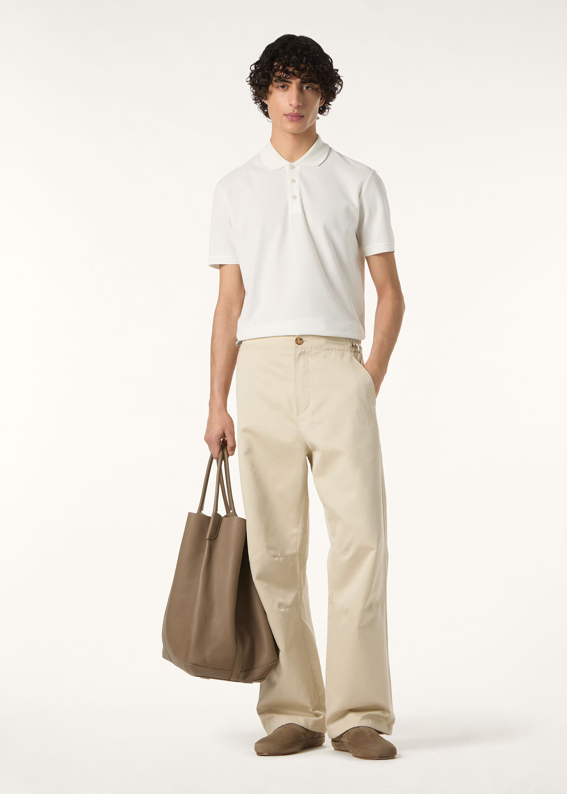 Loro Piana White Knitted Polo