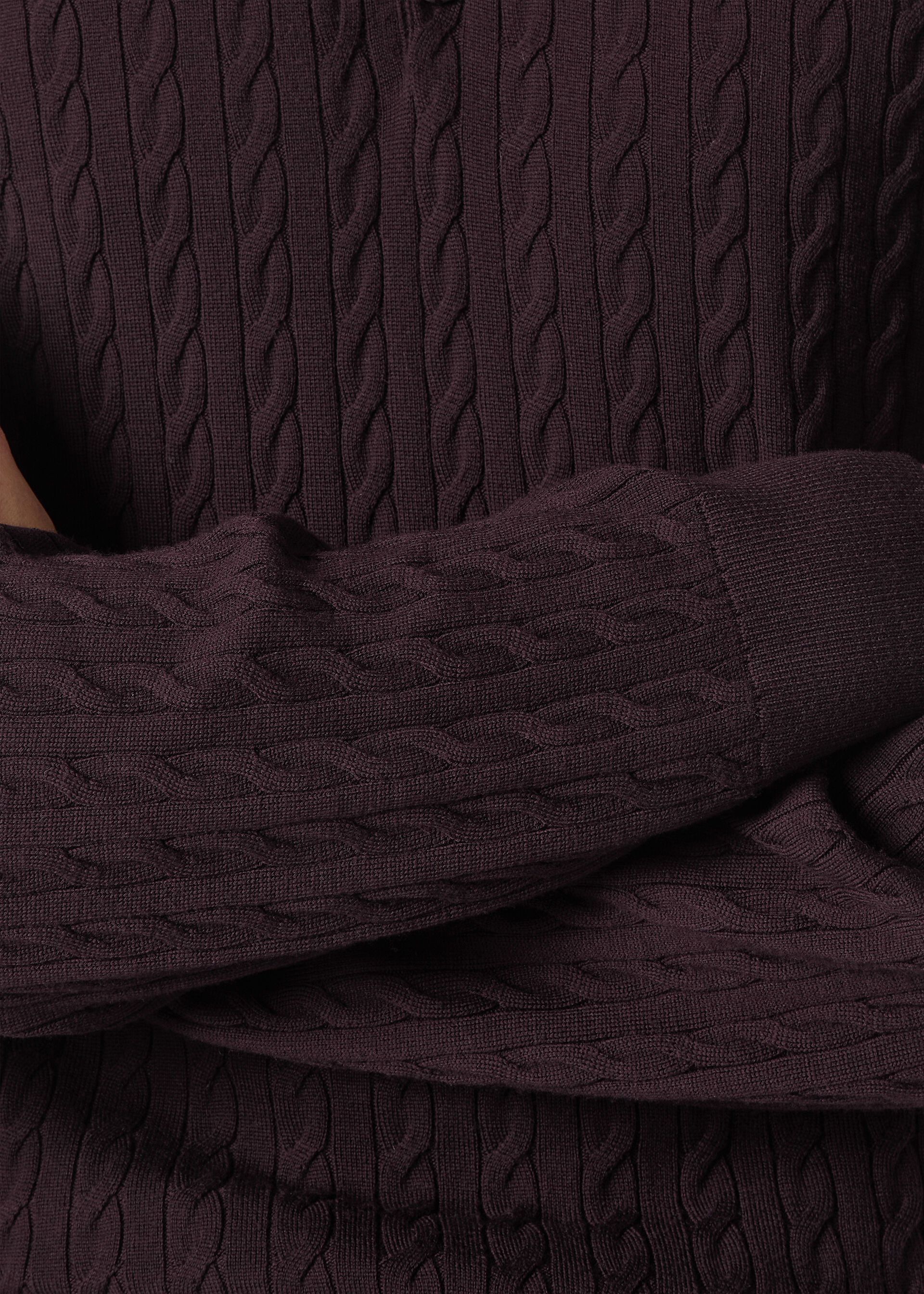 Loro Piana Purple Long-Sleeve Knitted Polo Sweater — alternate view