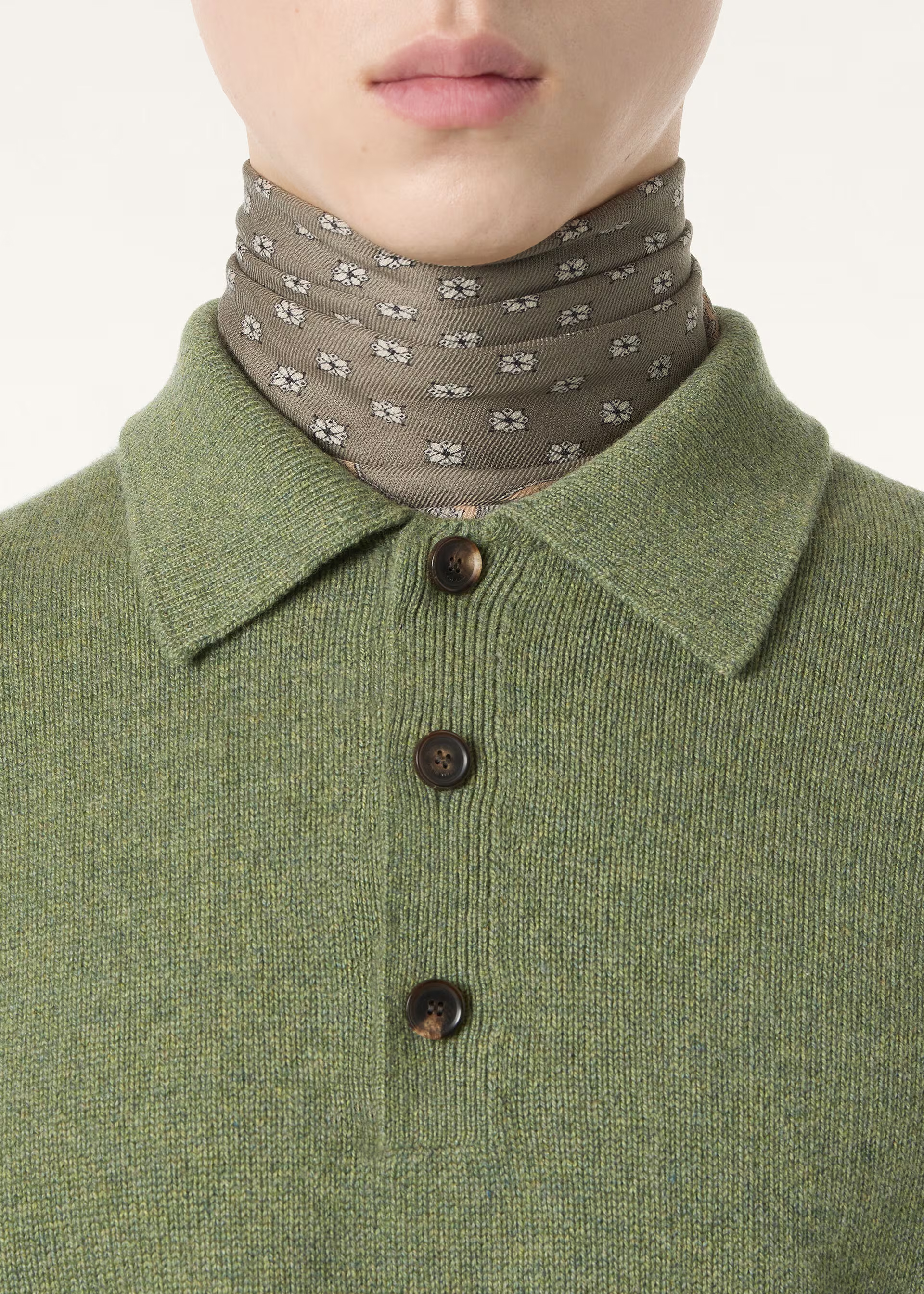Lora Piana Long-Sleeve Knitted Polo — alternate view