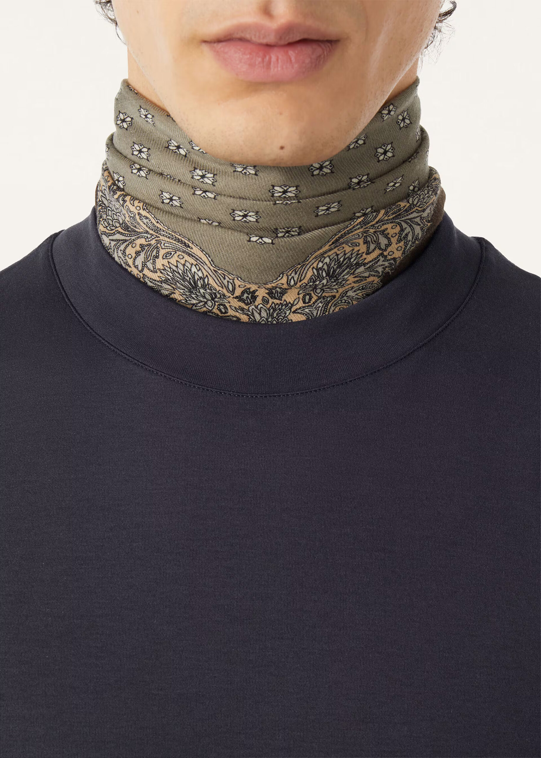 Loro Piana Blue Long-Sleeve Knitted Polo — alternate view