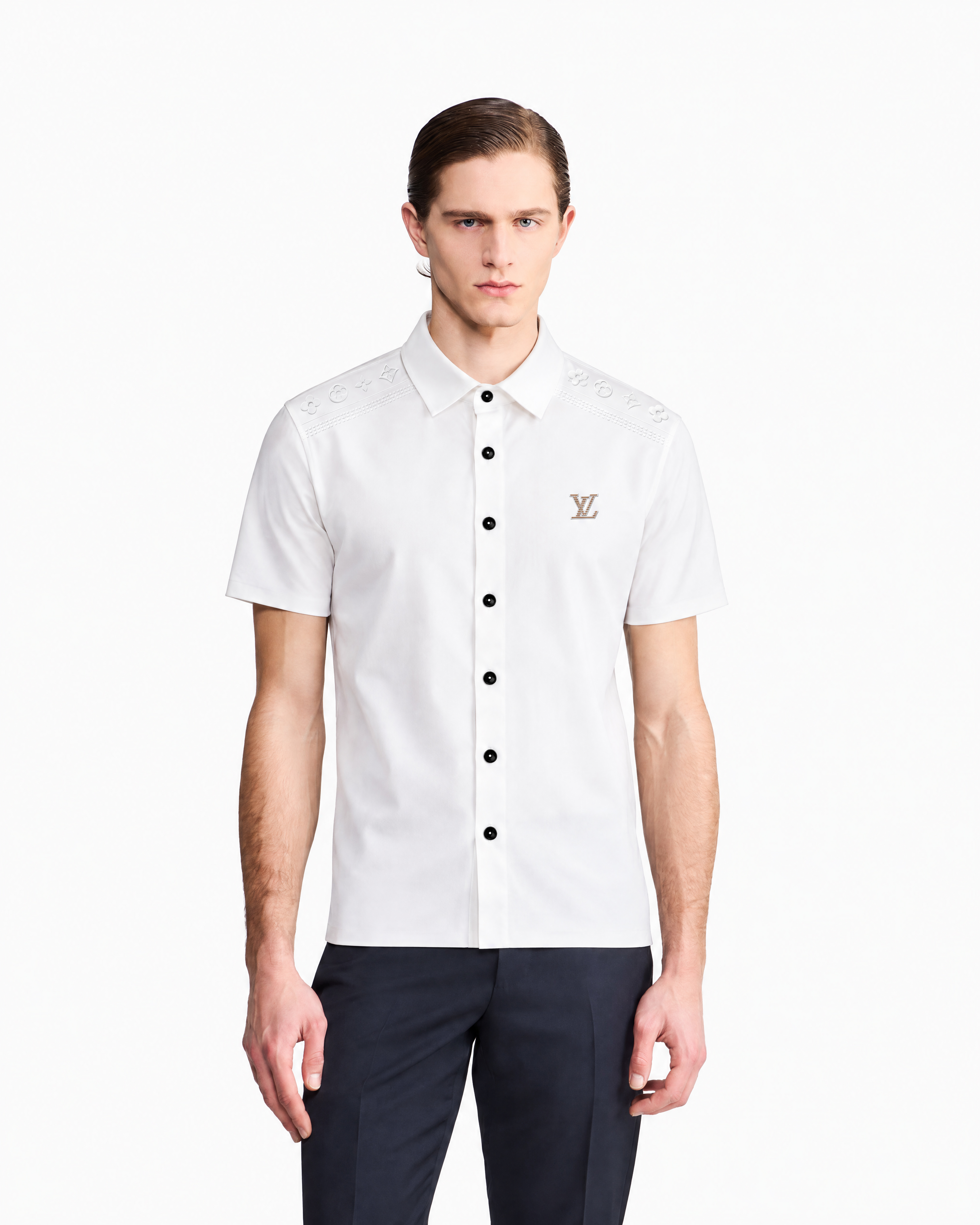 LV White Jacquard Shirt