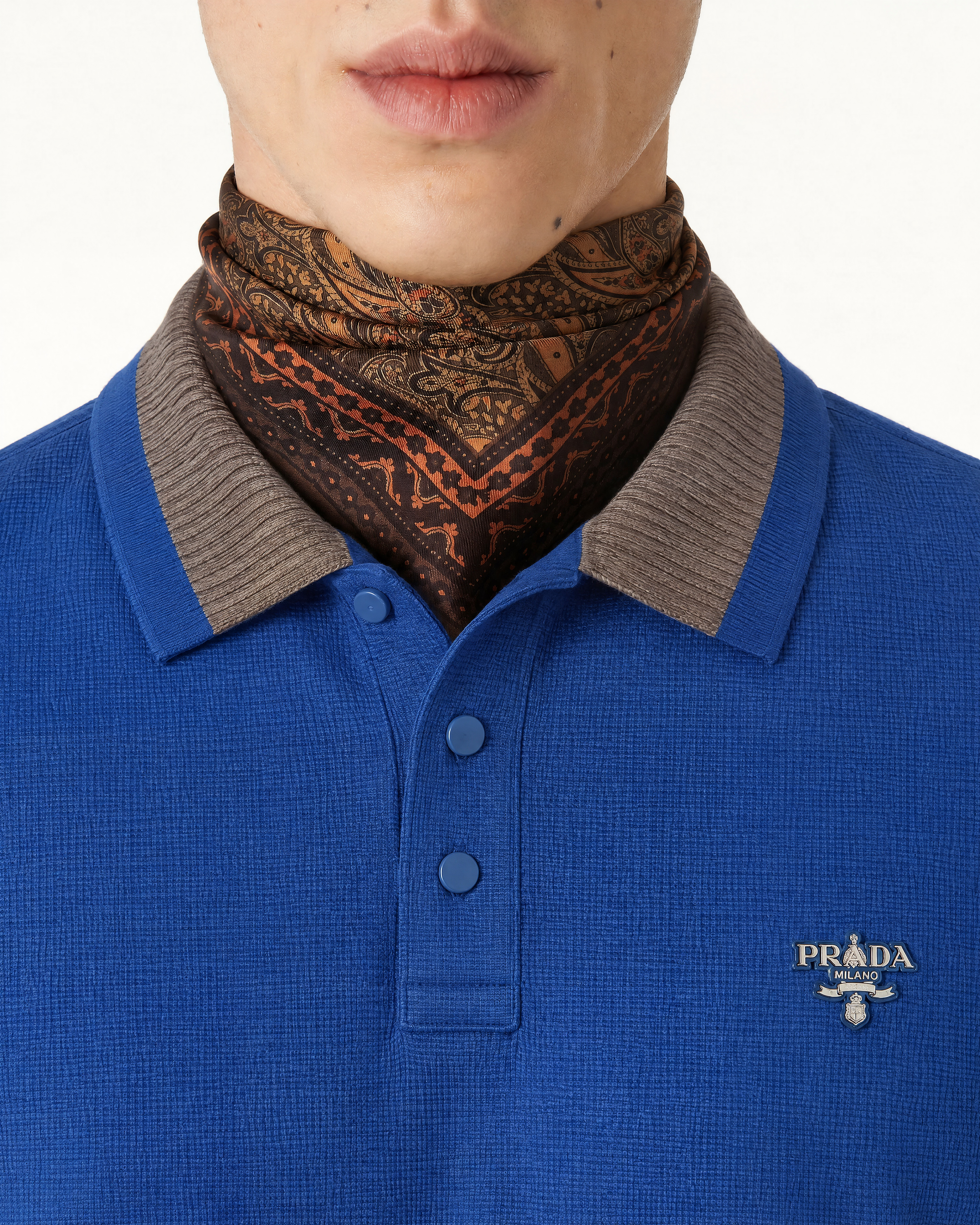 Prada Navy Polo with Contrast Collar — alternate view