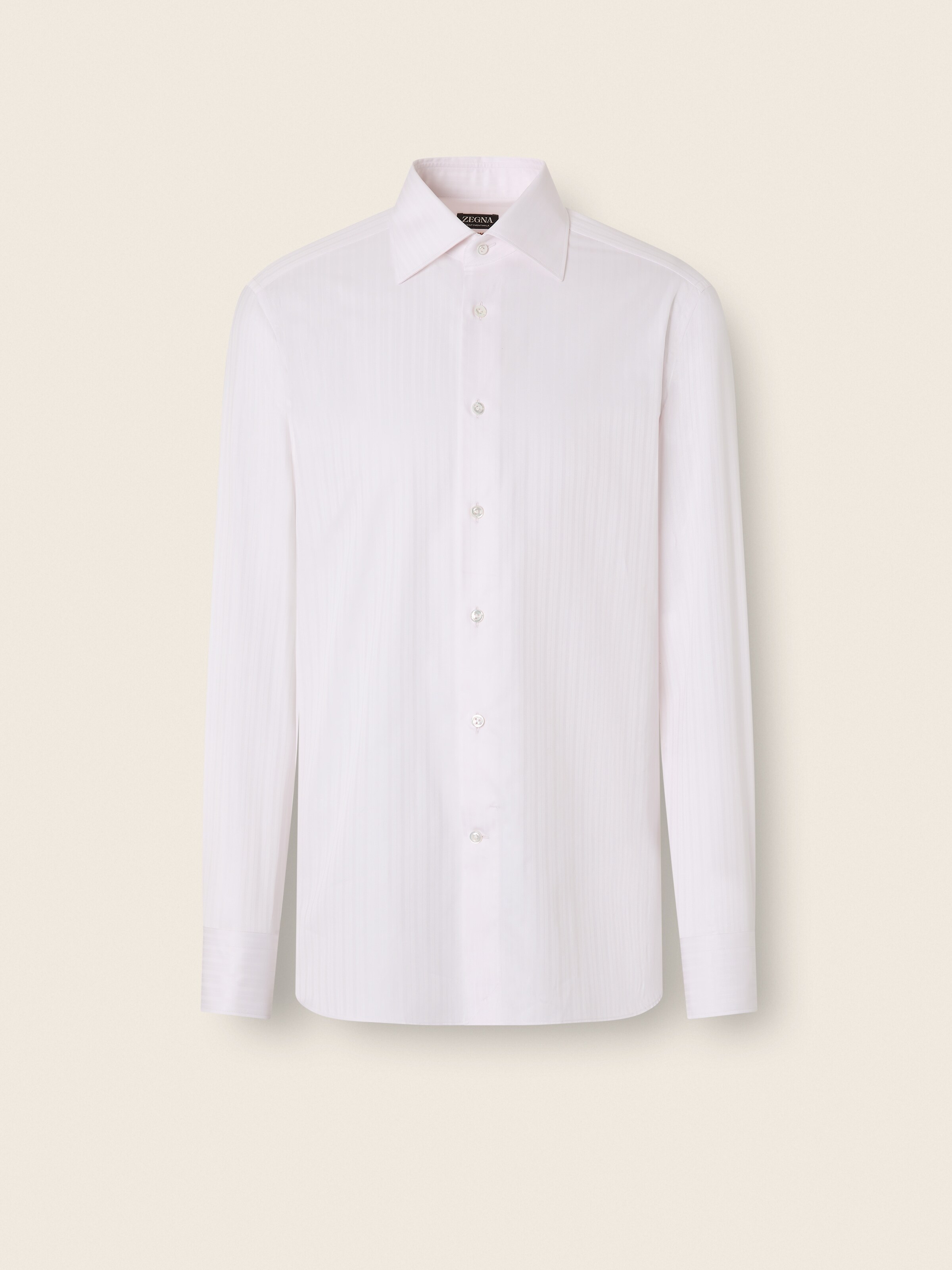 Light Pink Structured Striped Centoventimila Cotton Shirt