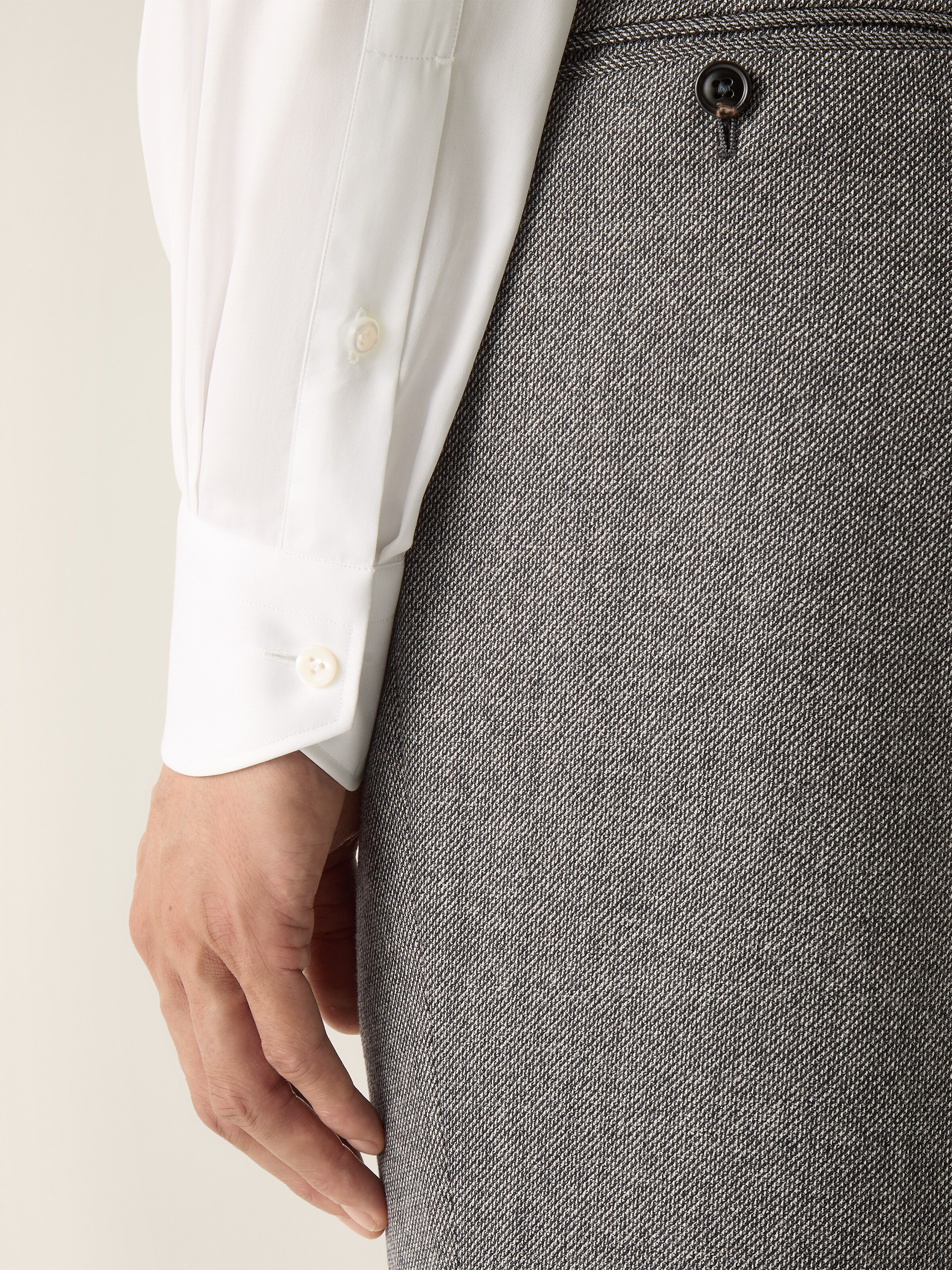 Optical White Trecapi Cotton Shirt — alternate view