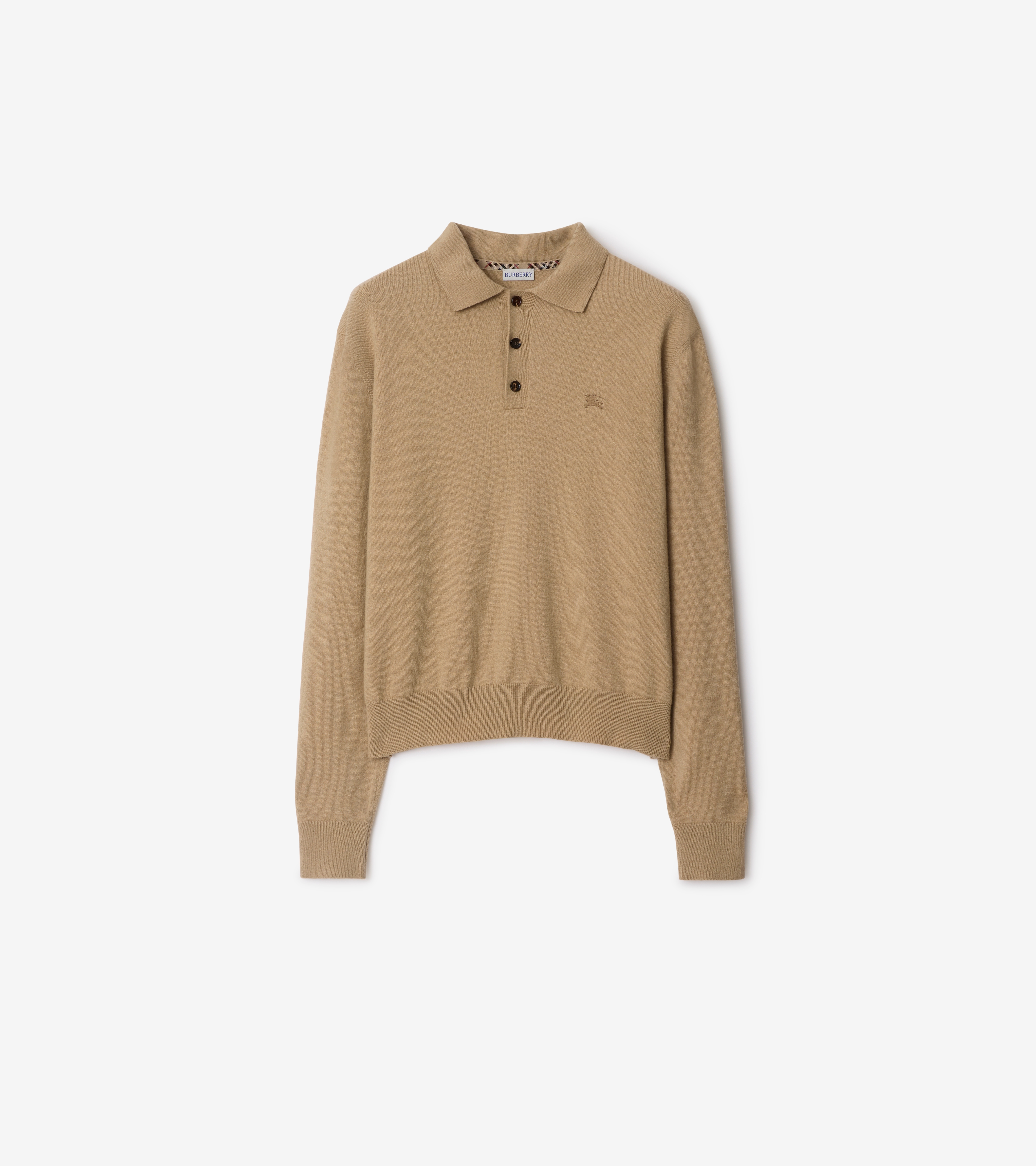 Long-sleeve Cashmere Blend Polo Shirt