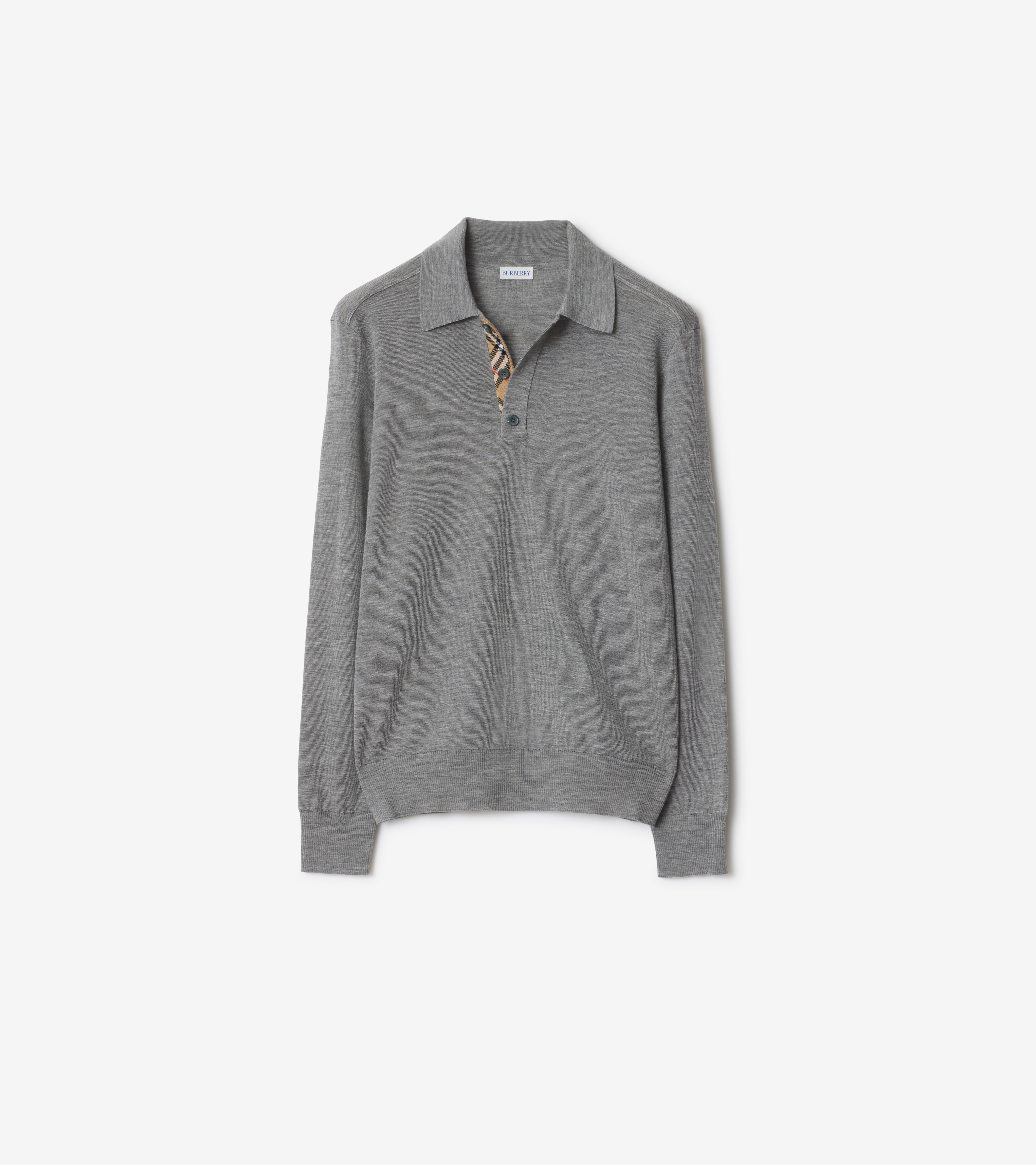 Long-sleeve Wool Polo Shirt