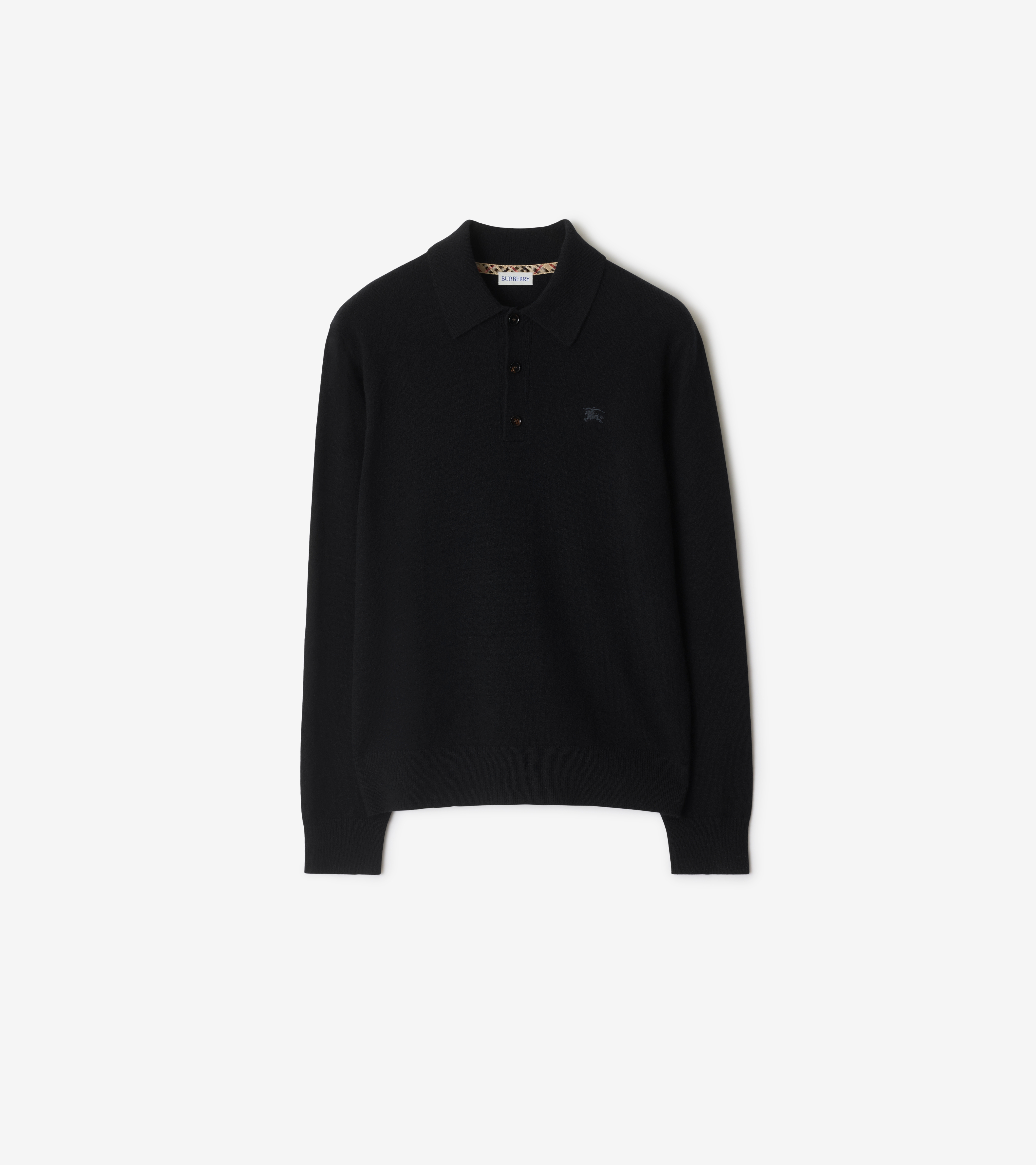 Long-sleeve Cashmere Blend Polo Shirt