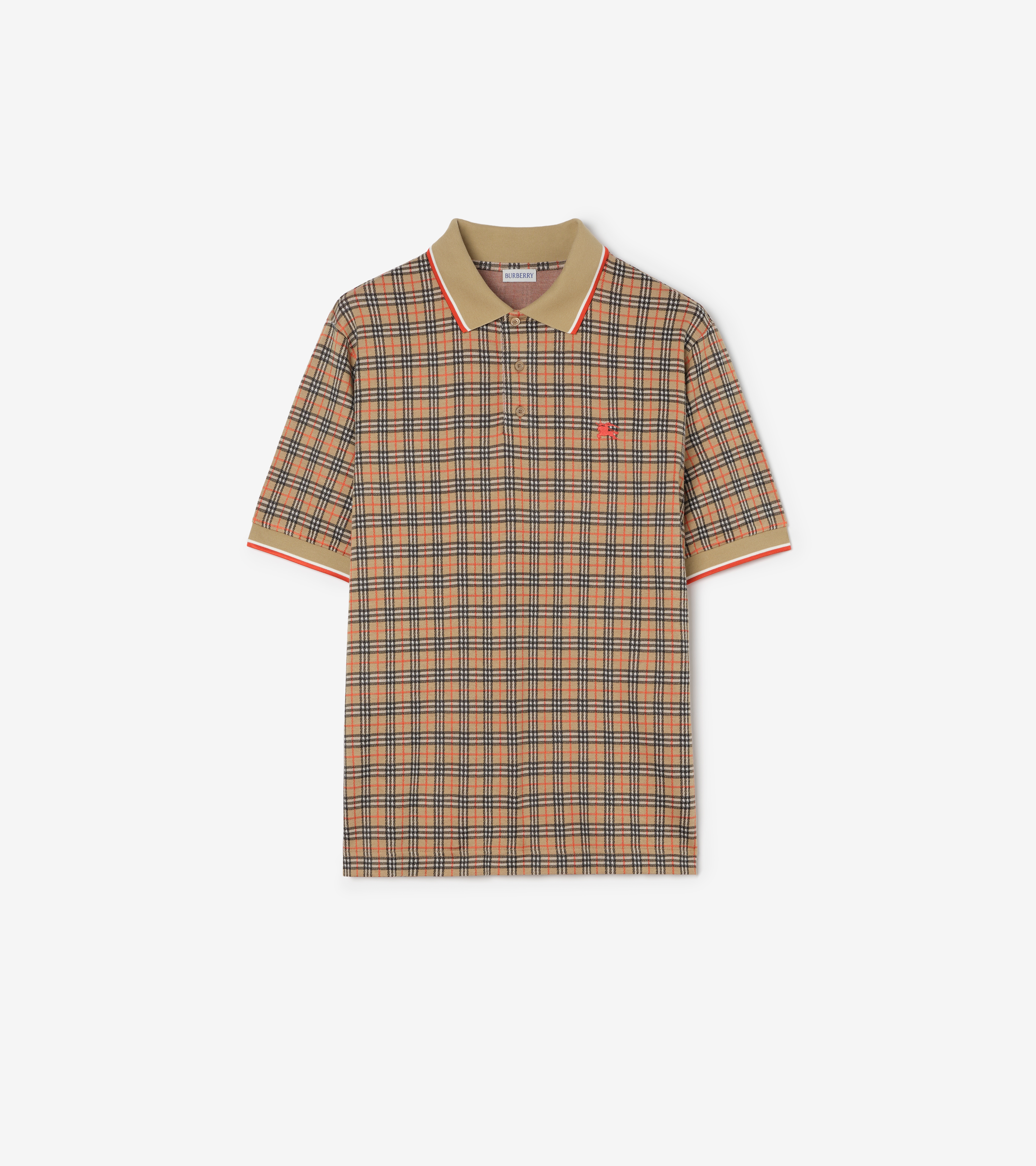 Check Cotton Blend Polo Shirt