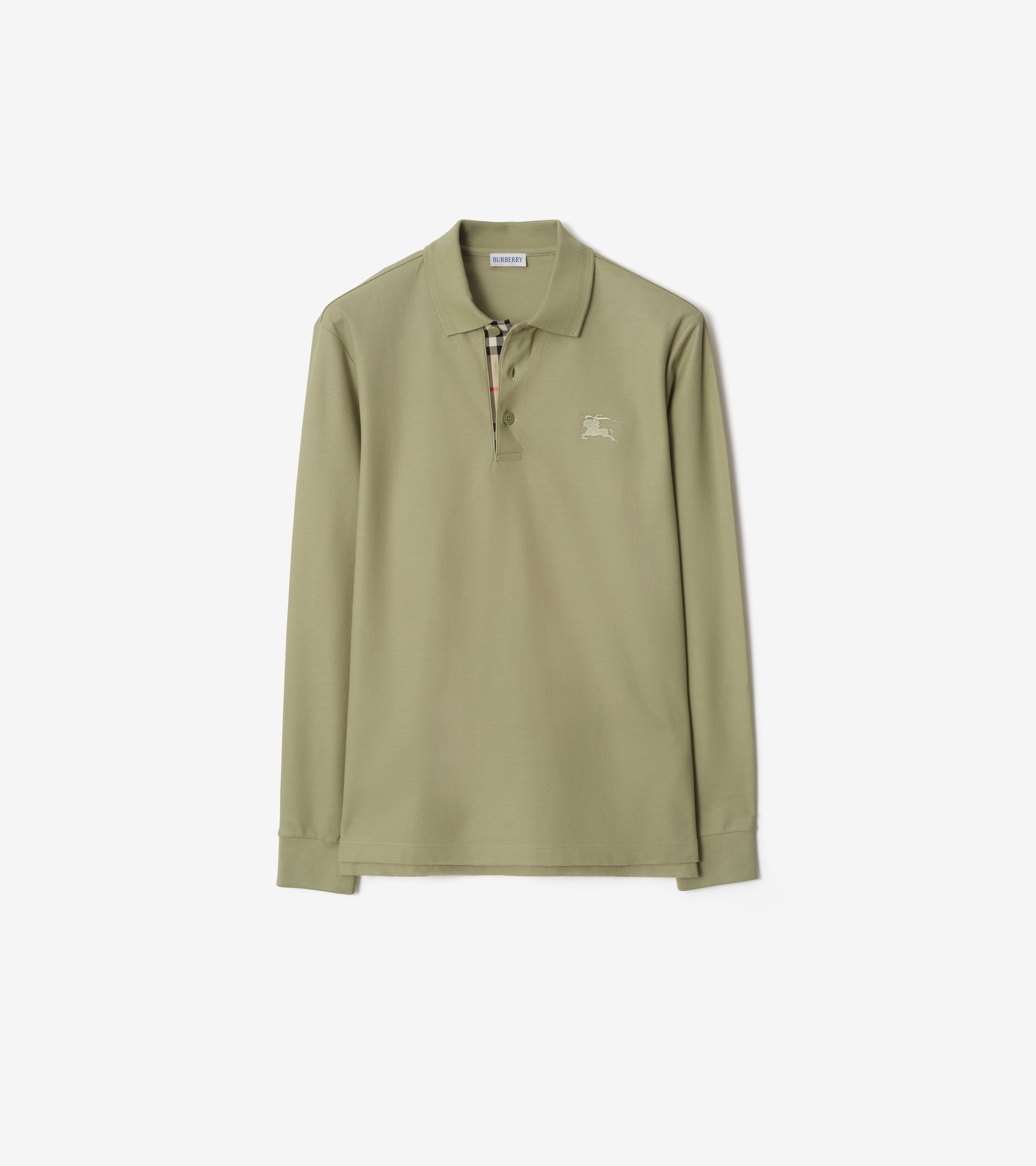 Long-sleeve Cotton Polo Shirt