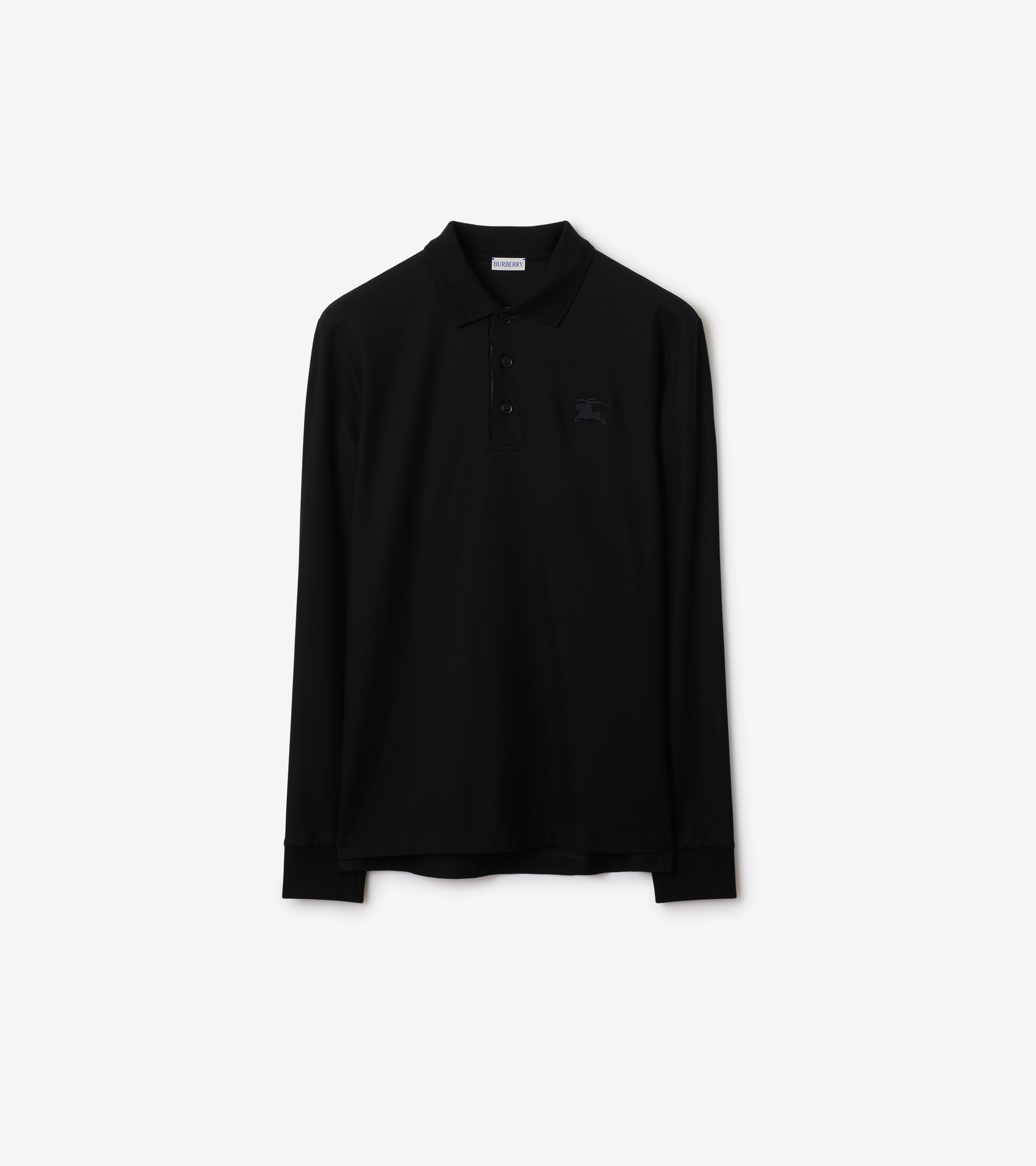 Long-sleeve Cotton Polo Shirt