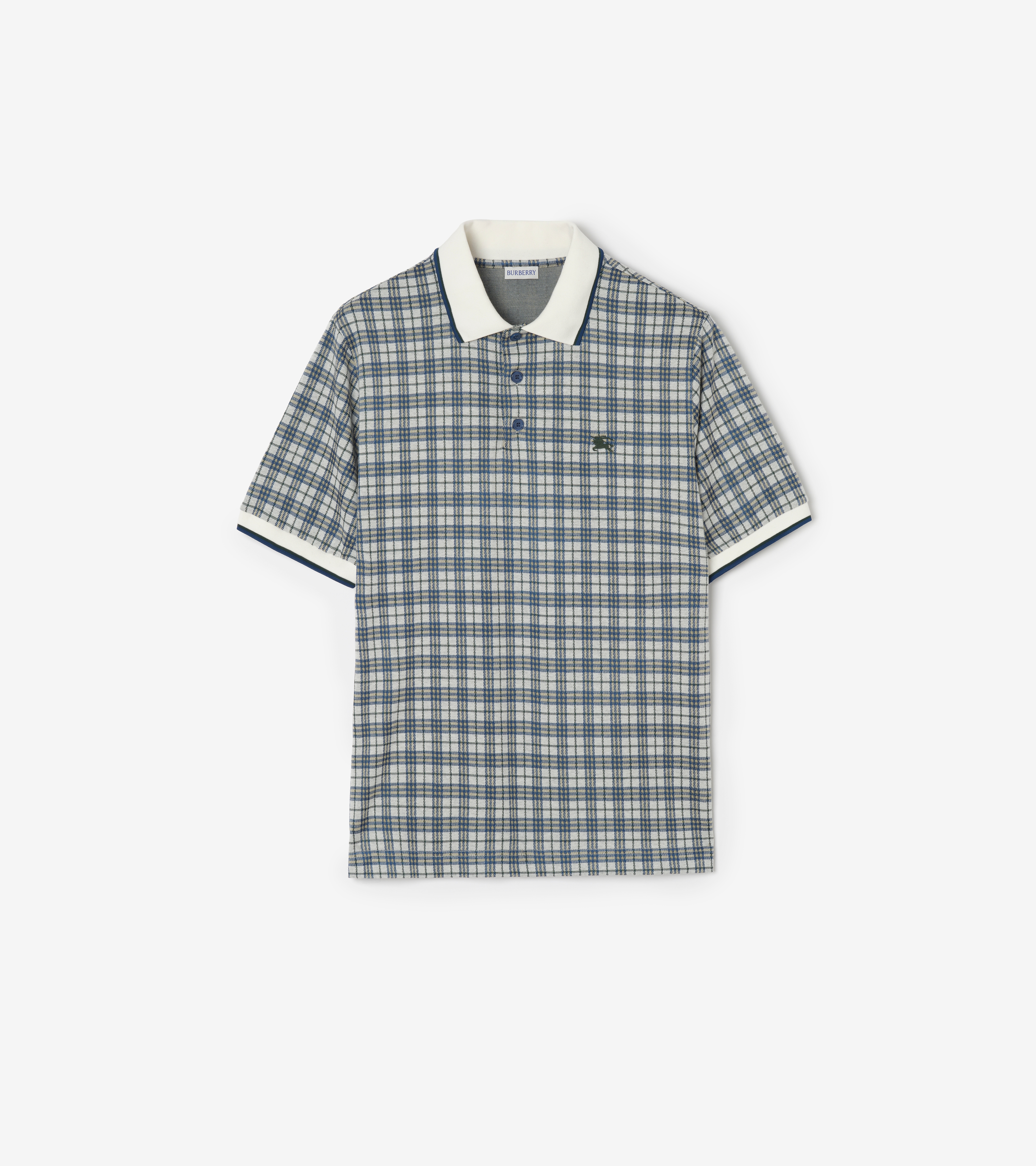 Check Cotton Blend Polo Shirt