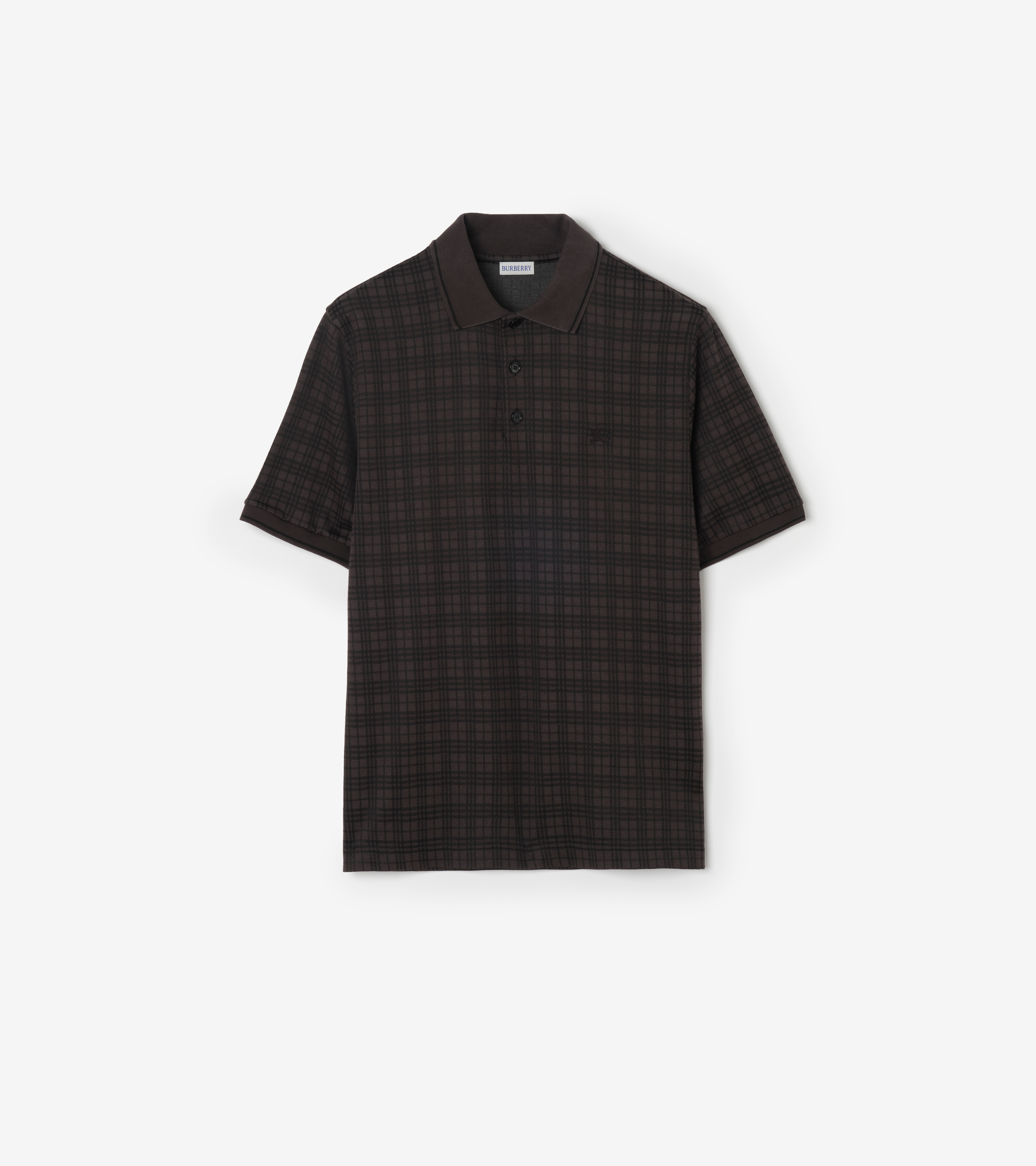 Check Cotton Blend Polo Shirt