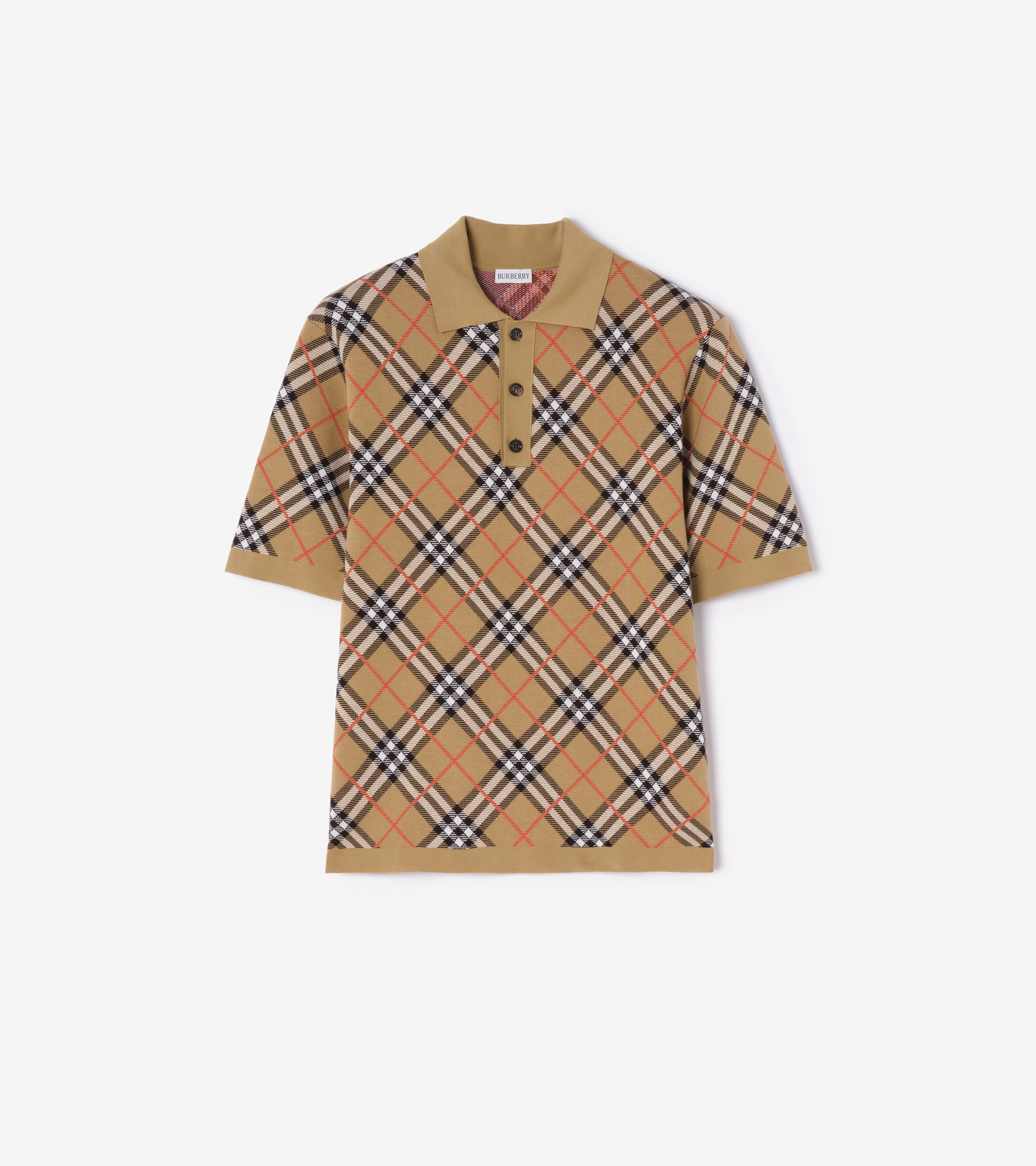 Check Cotton Blend Polo Shirt