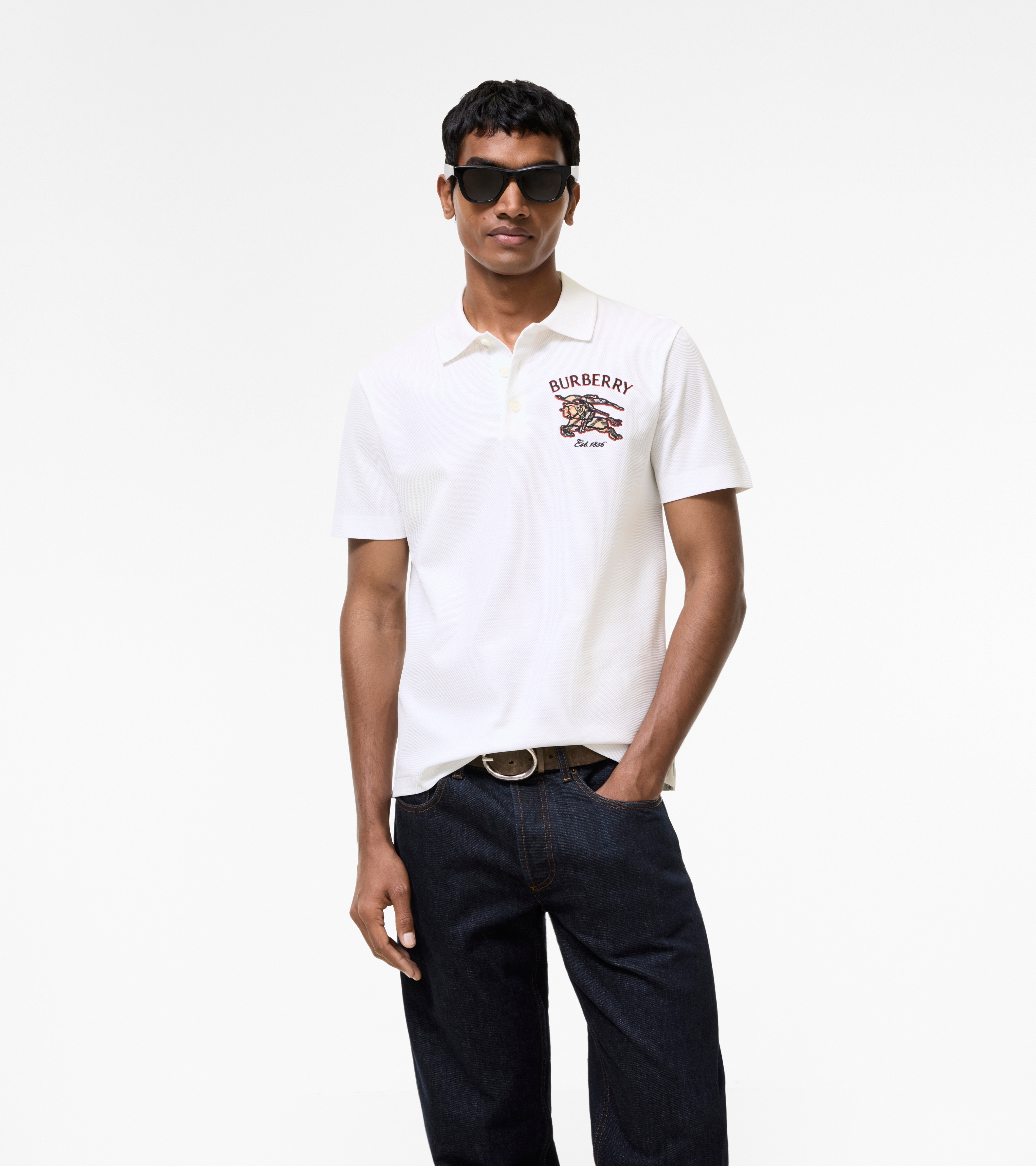 Knight Check Cotton Polo Shirt — alternate view