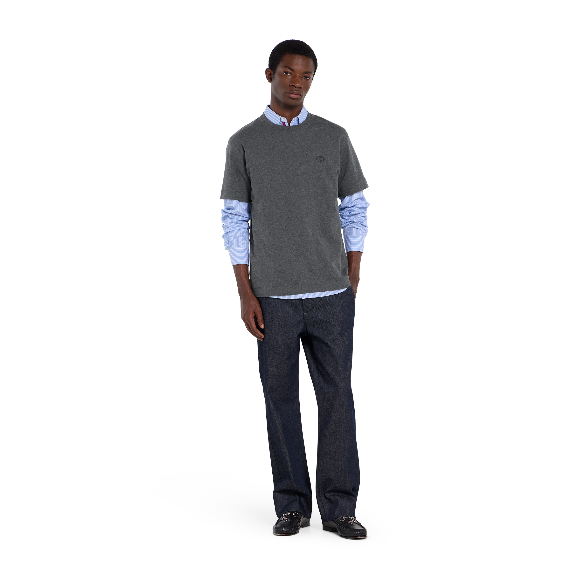 Cotton jersey T-shirt with embroidery — alternate view