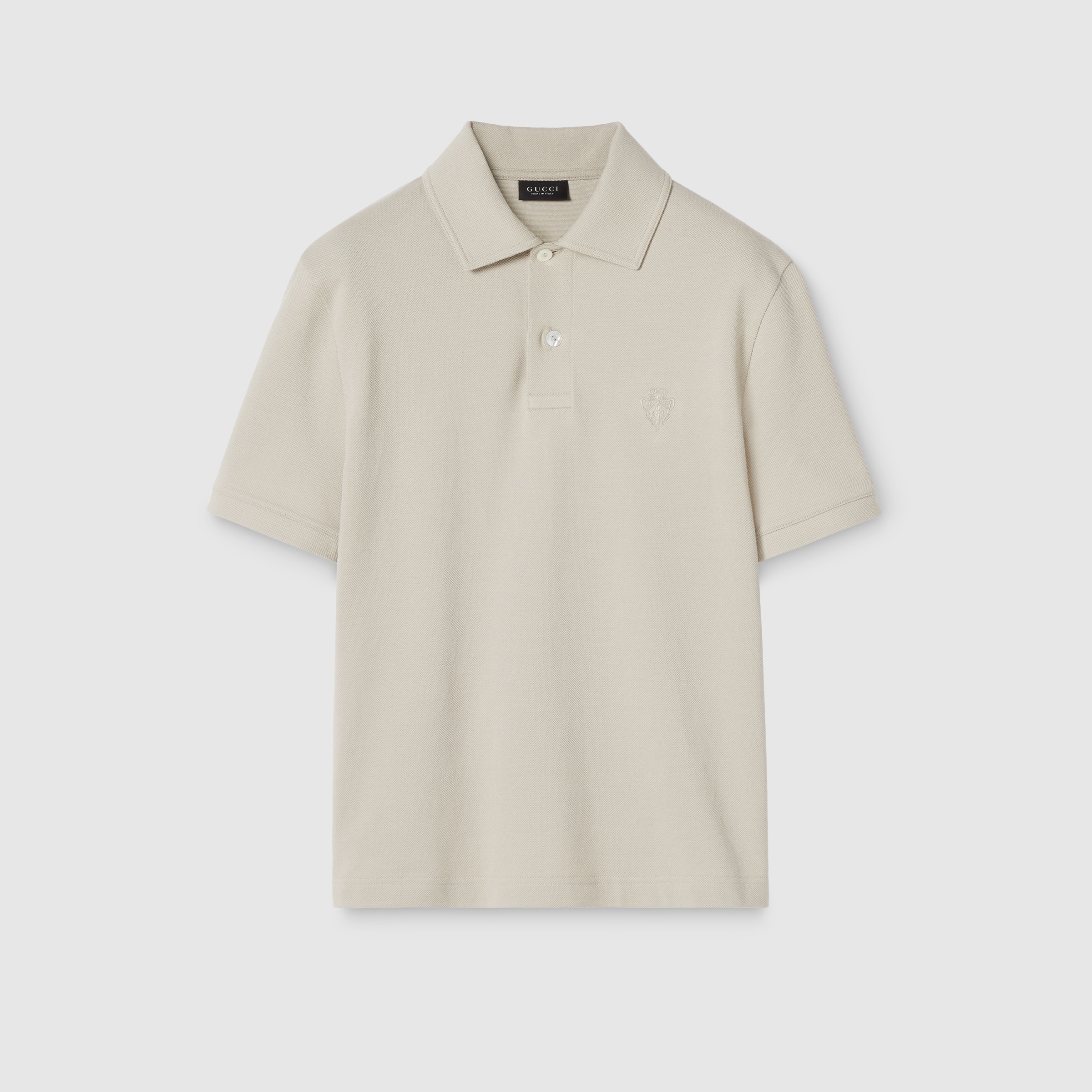 Cotton piquet polo shirt with embroidery