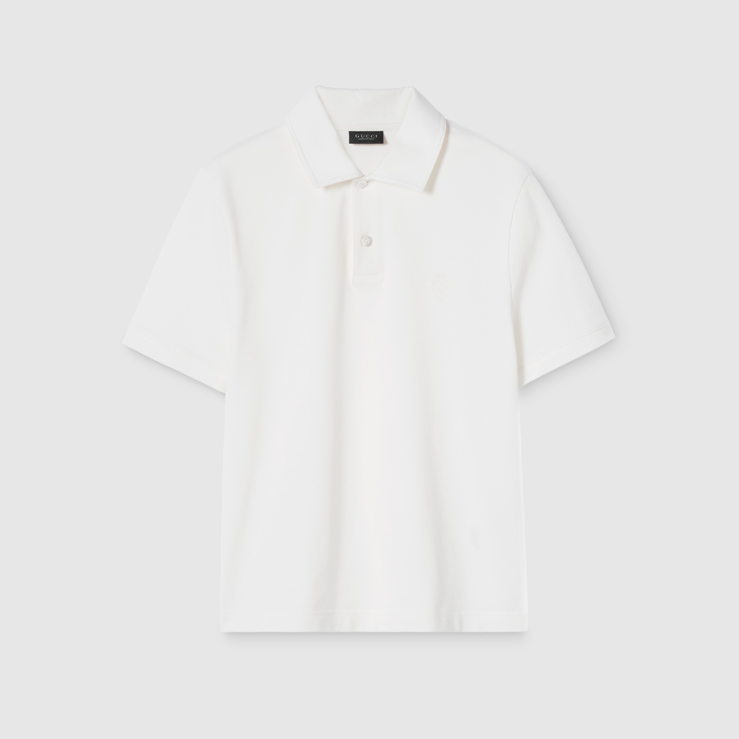Cotton piquet polo shirt with embroidery