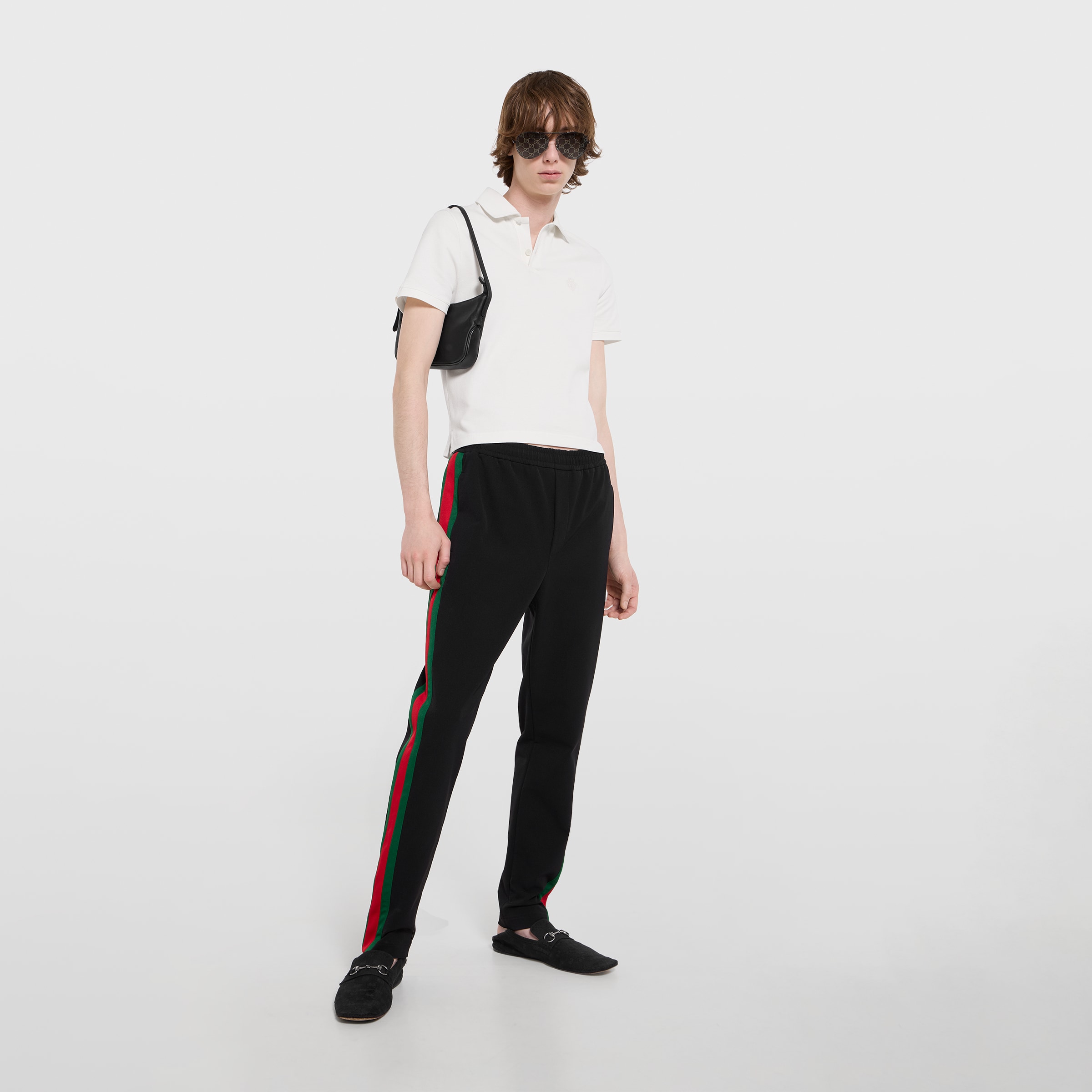 Cotton piquet polo shirt with embroidery — alternate view