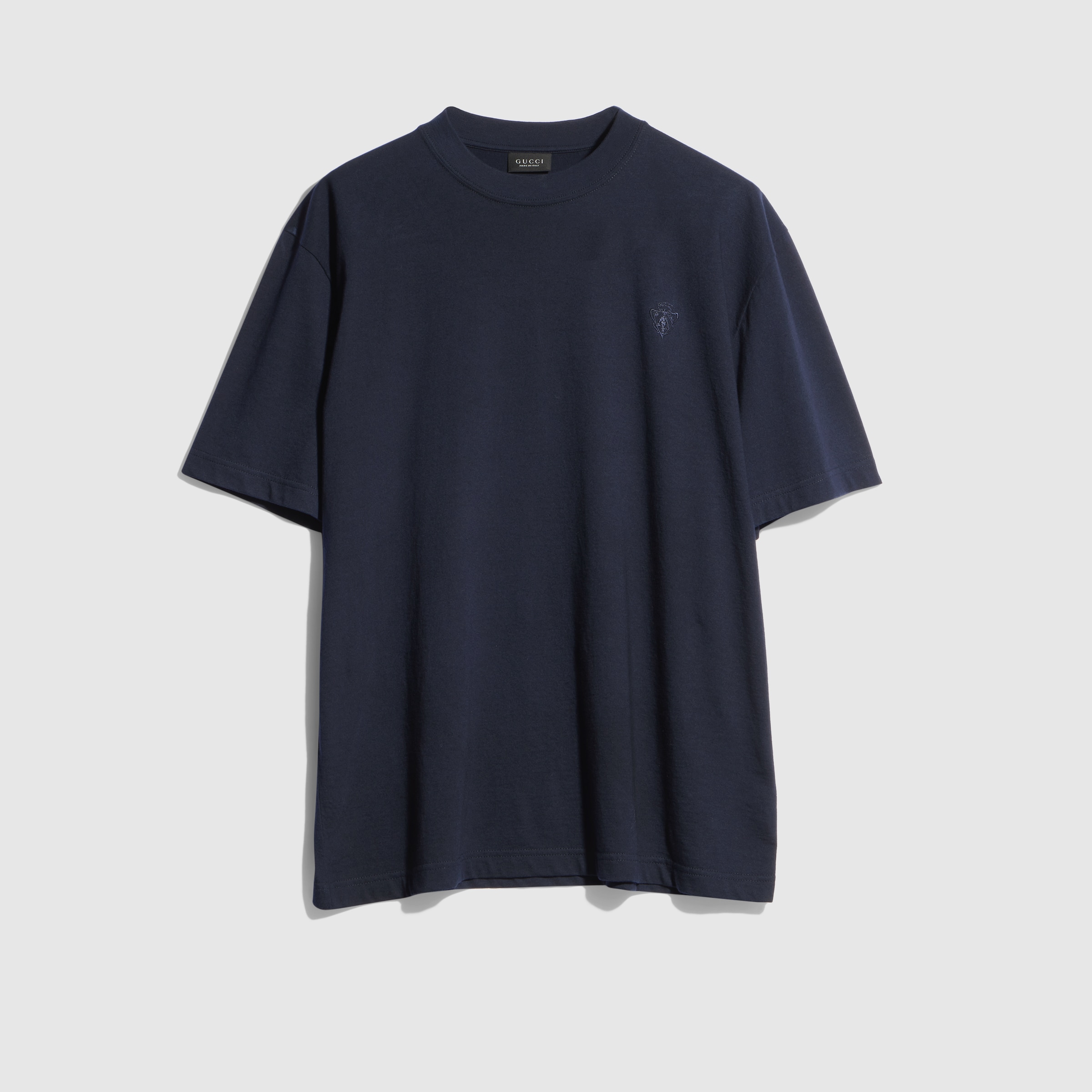 Cotton silk jersey T-shirt with embroidery