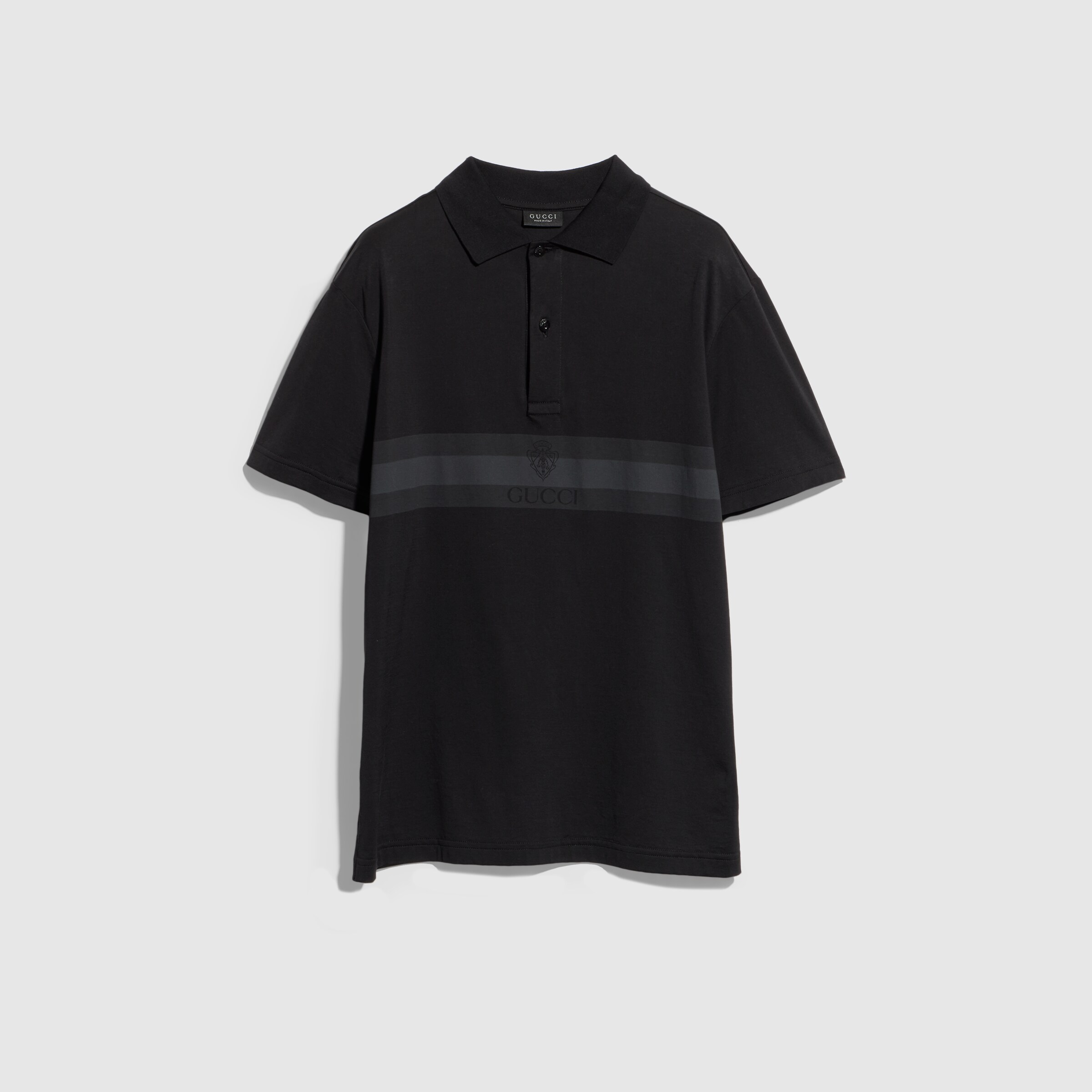 Cotton jersey polo shirt with print