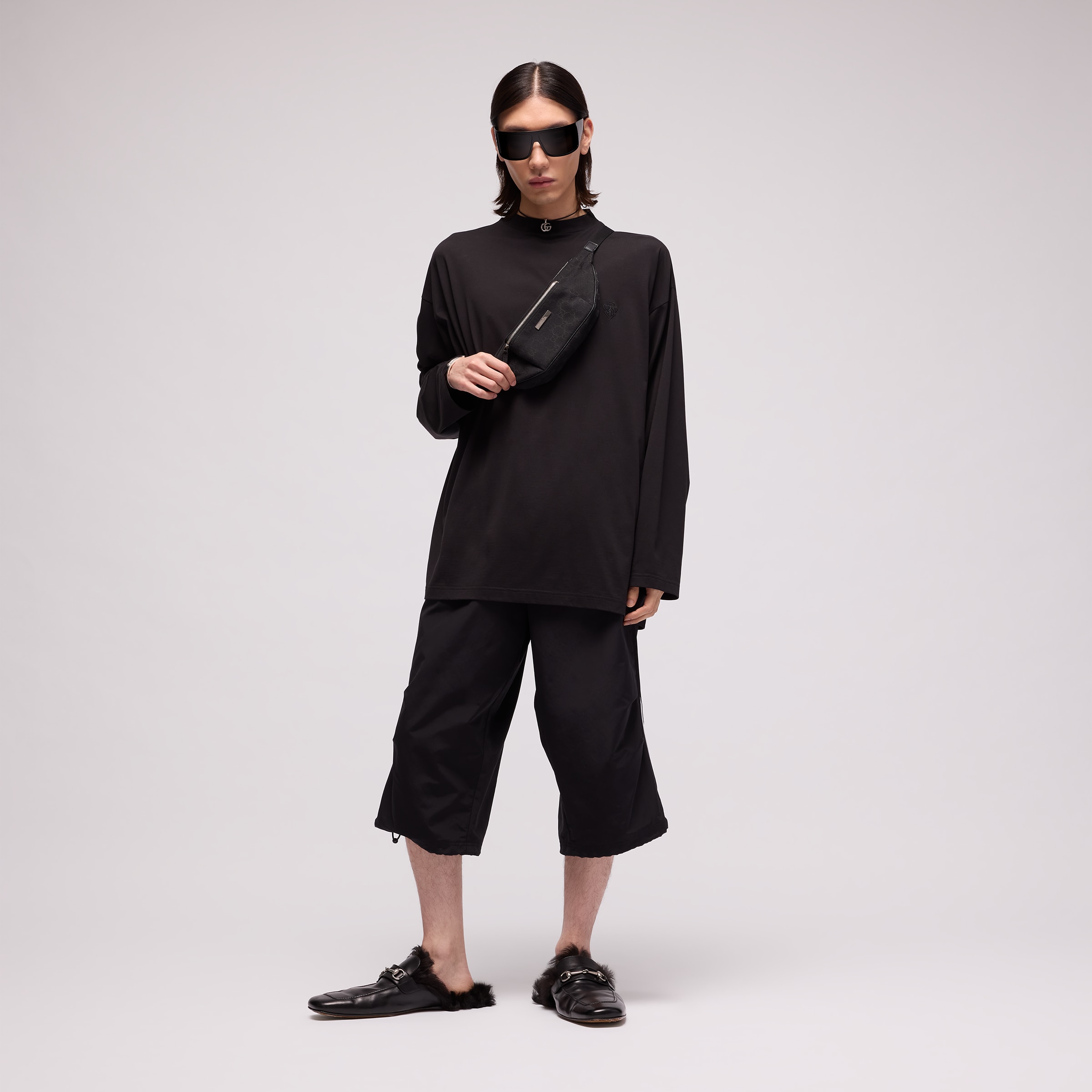 Cotton silk T-shirt with embroidery — alternate view