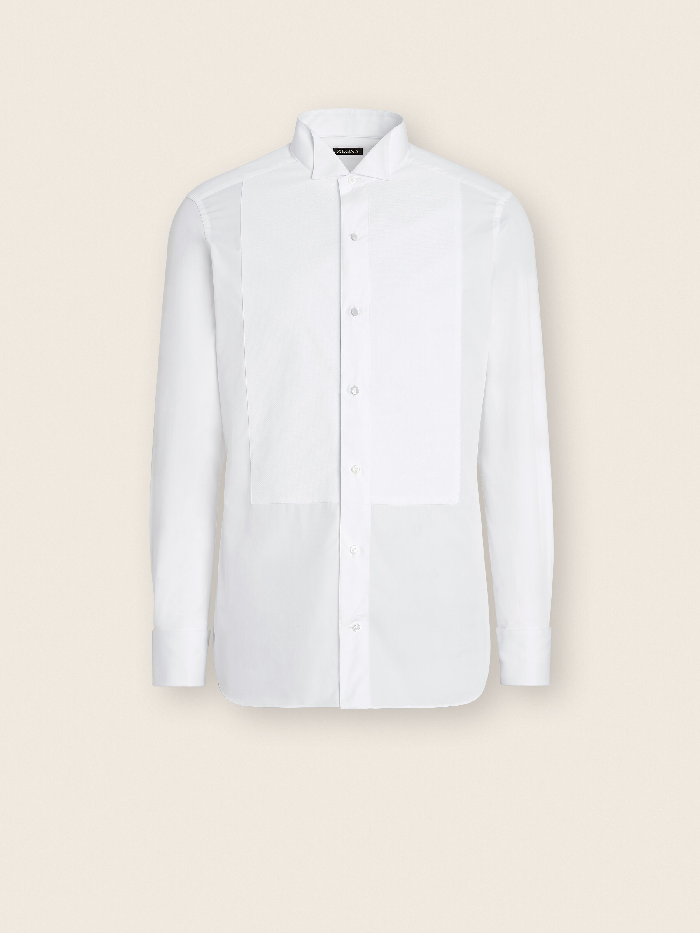 Optical White Cotton Tuxedo Shirt