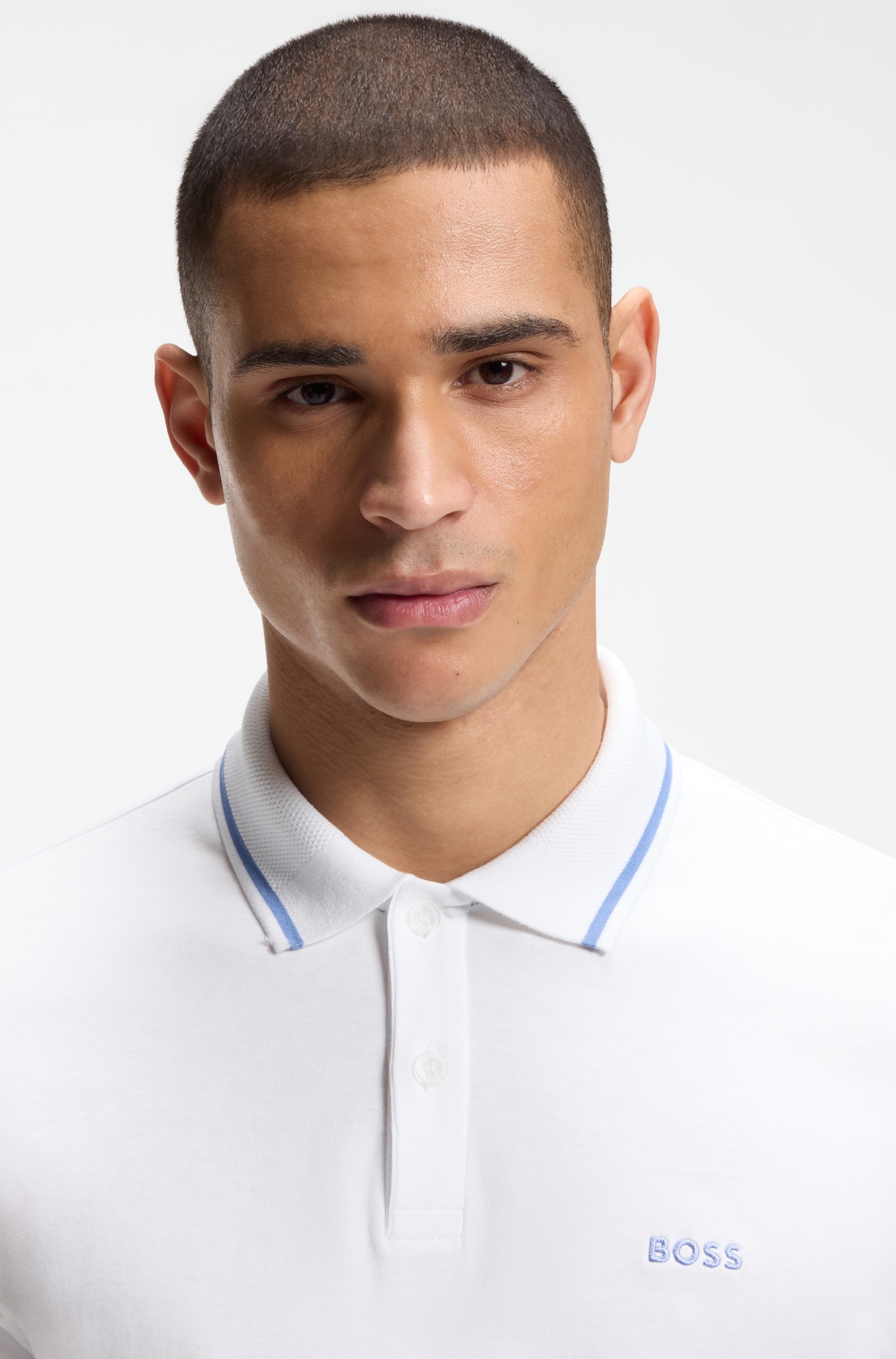 Paddy slim-fit polo shirt in interlock cotton — alternate view