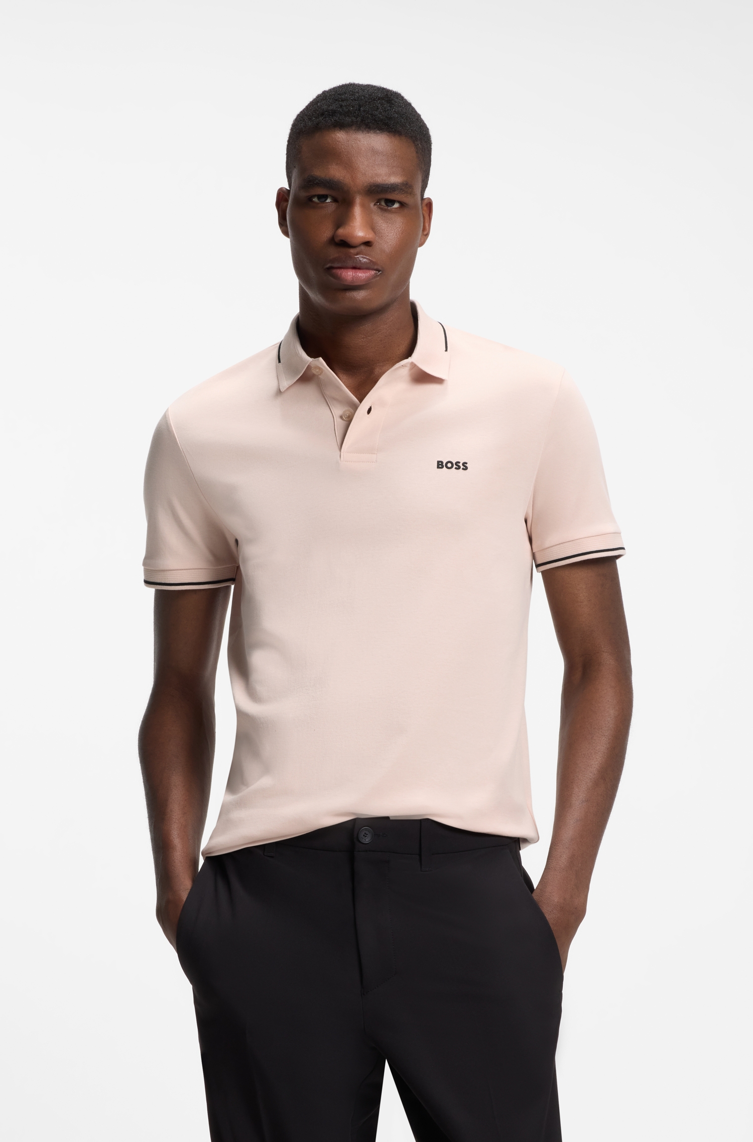 Slim-fit cotton polo shirt