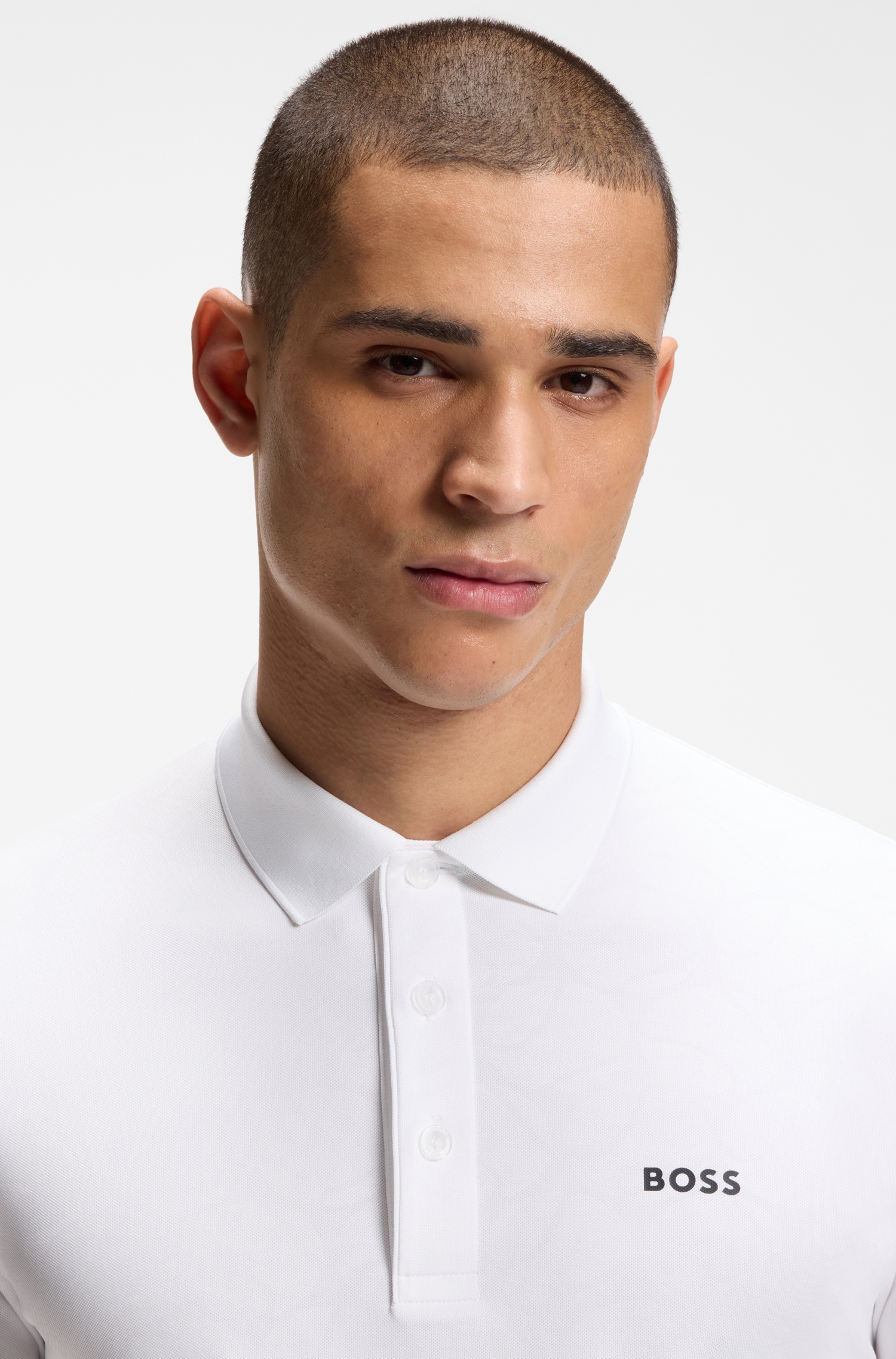 Active Slim-fit polo shirt with embossed tennis-ball pattern — alternate view